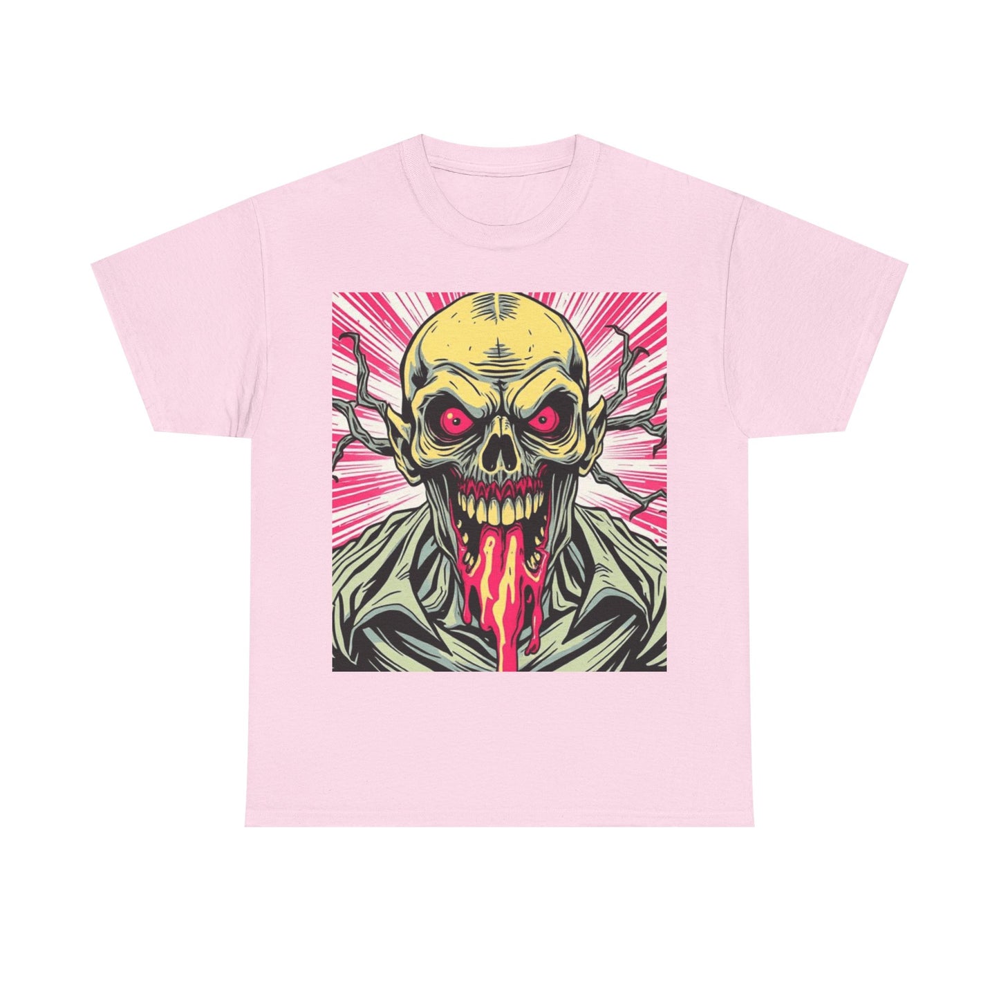UK - Retro Skull Graphic Unisex Heavy Cotton Tee - Unique Halloween Tee