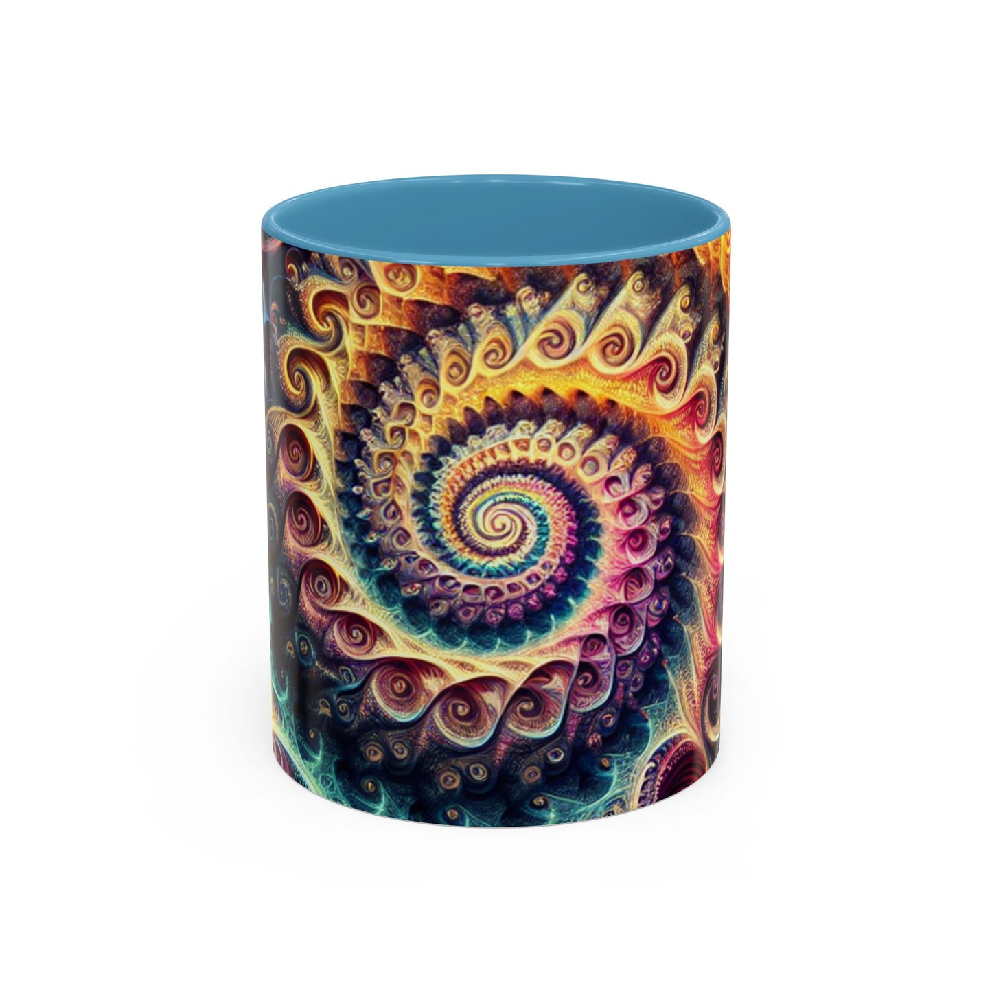Colorful Swirl Accent Coffee Mug - Unique Spiral Design for Art Lovers