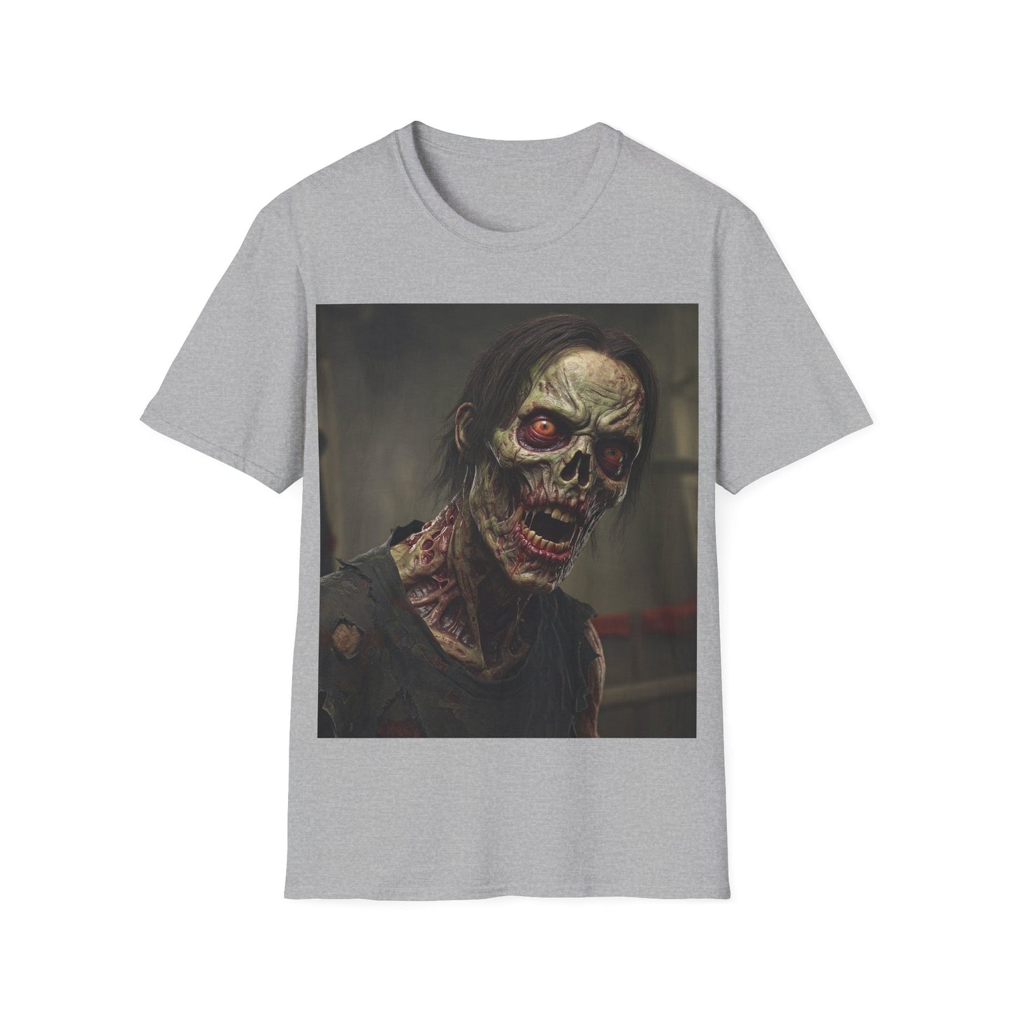 UK - Zombie Themed Unisex Softstyle T-Shirt - Perfect for Halloween and Horror Fans