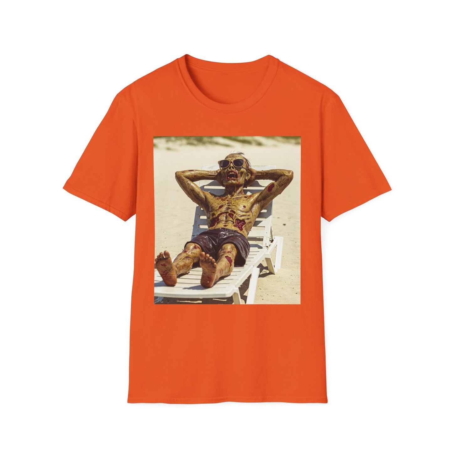 Chillin' Skeleton Unisex Softstyle T-Shirt - Perfect for Halloween & Casual Wear