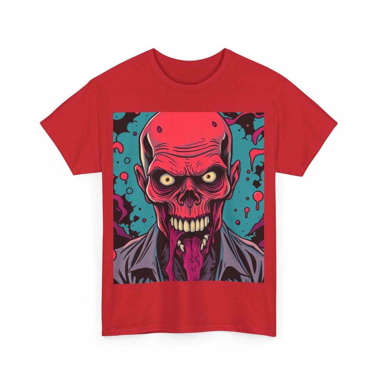 UK - Vintage Skull Graphic Unisex Heavy Cotton Tee - Perfect for Halloween and Casual Wear