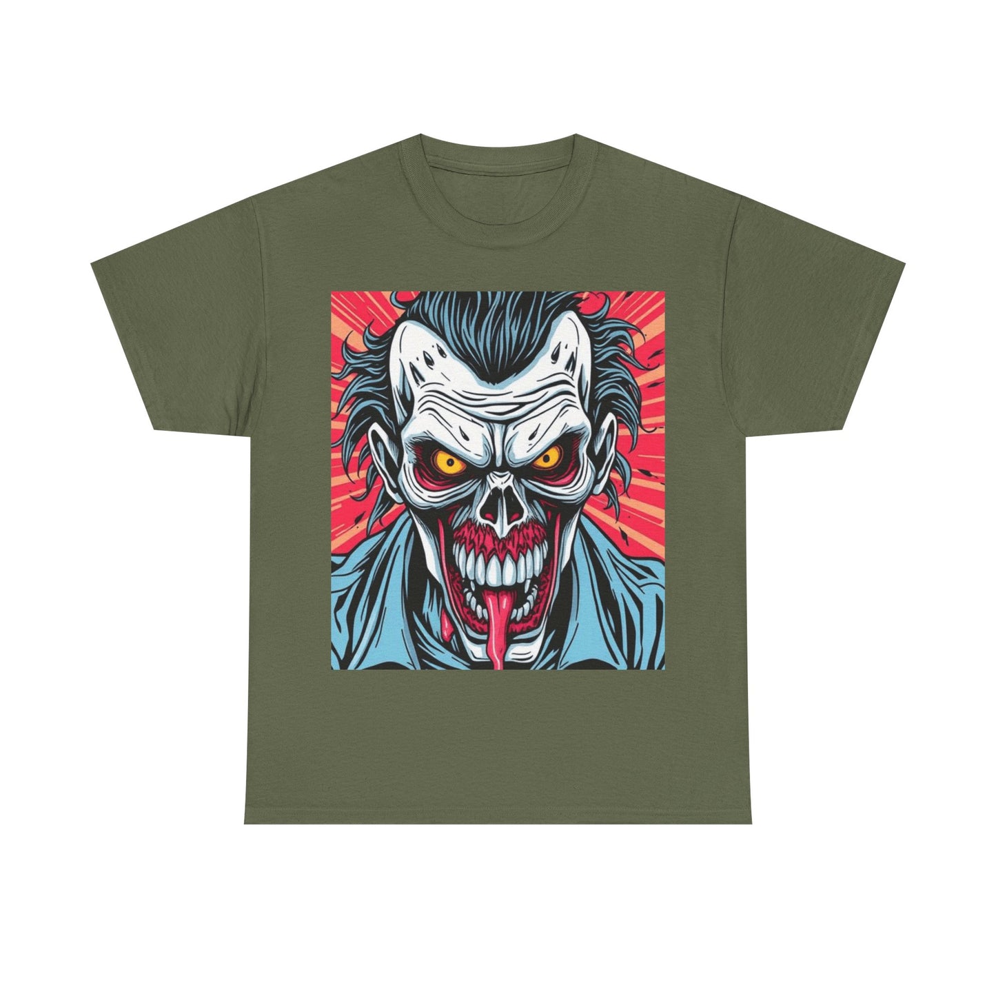 UK - Unisex Heavy Cotton Tee - Edgy Joker Graphic Tee for Halloween and Comic Fans