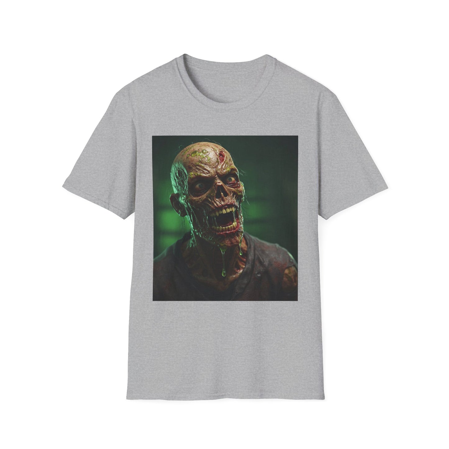 Apocalyptic Portrait Tee, bold, decaying zombie graphic