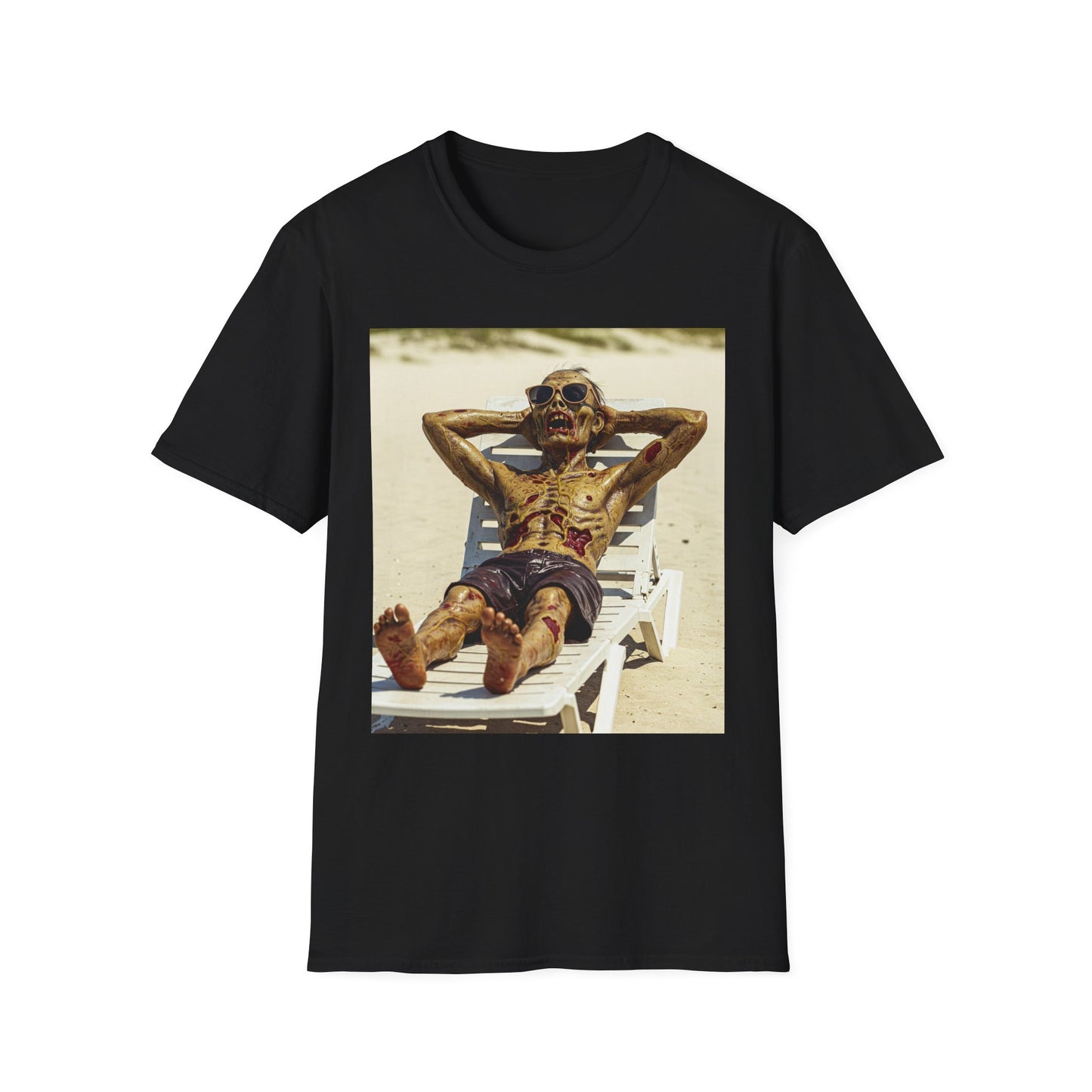 Chillin' Skeleton Unisex Softstyle T-Shirt - Perfect for Halloween & Casual Wear