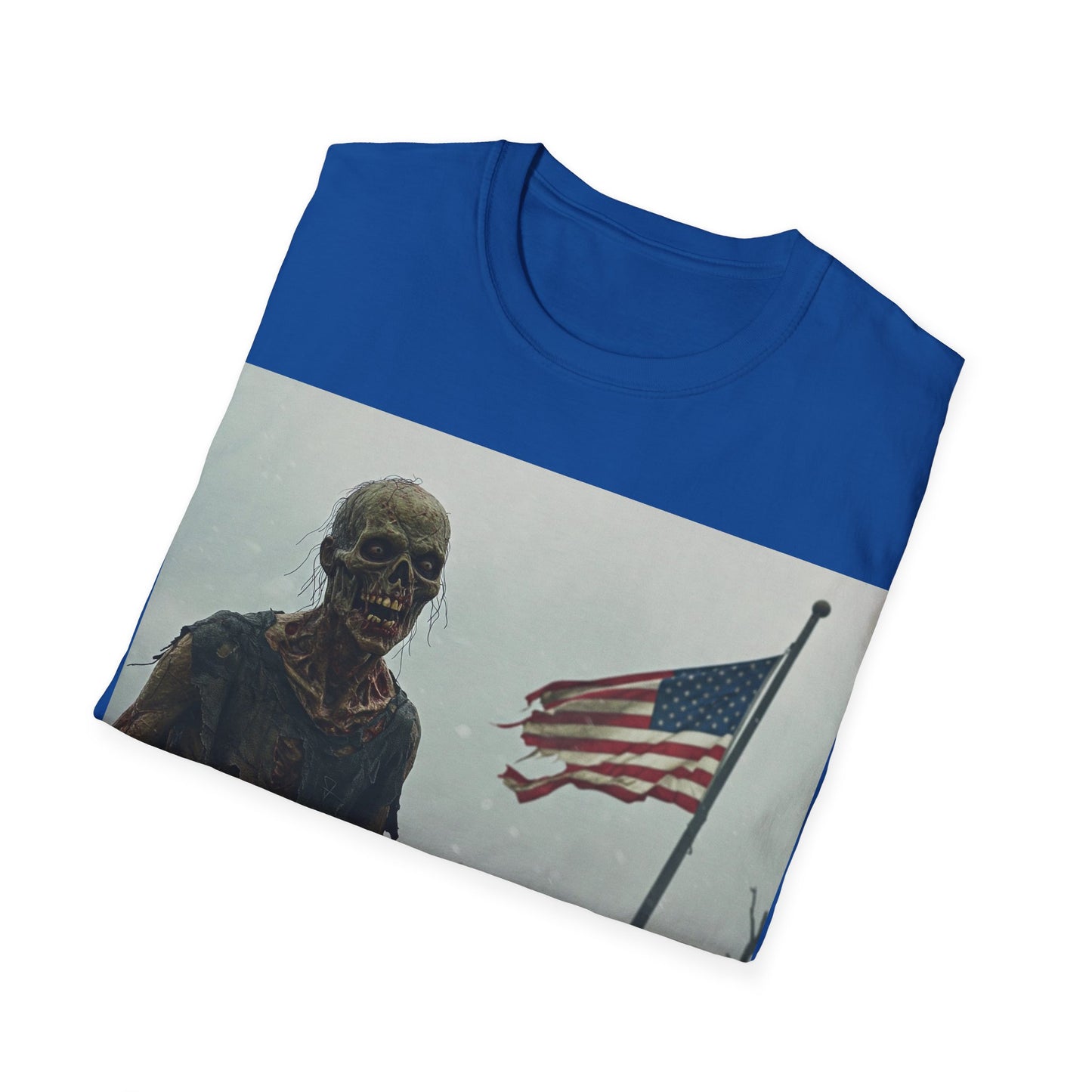UK - Patriot Zombie Apocalypse Apocalyptic Portrait Tee, bold, decaying zombie graphic