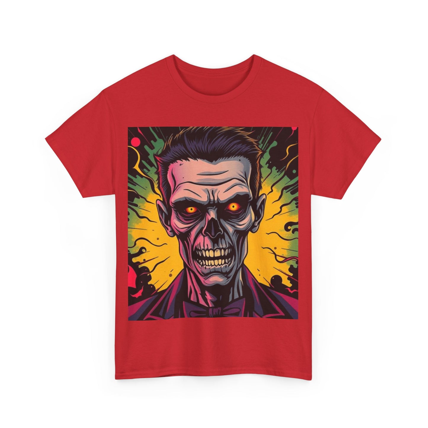 UK - Vibrant Halloween Skull Tee - Unisex Heavy Cotton Shirt