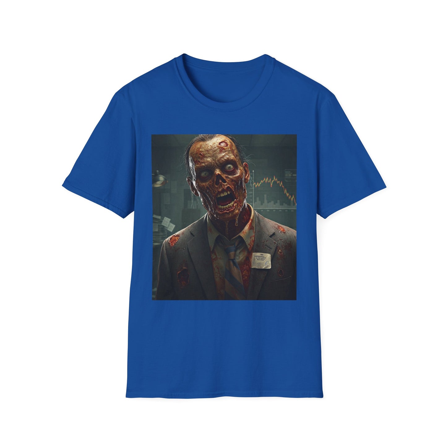 Zombie Businessman Unisex Softstyle T-Shirt | Spooky Halloween Apparel
