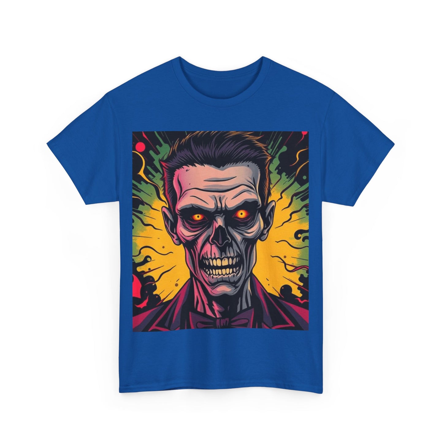 UK - Vibrant Halloween Skull Tee - Unisex Heavy Cotton Shirt