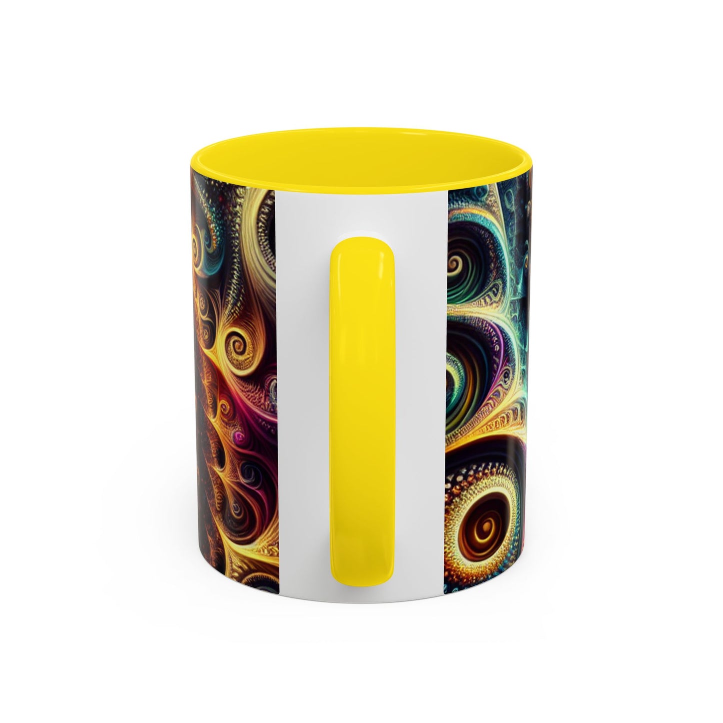 Colorful Swirl Accent Coffee Mug - Unique Spiral Design for Art Lovers