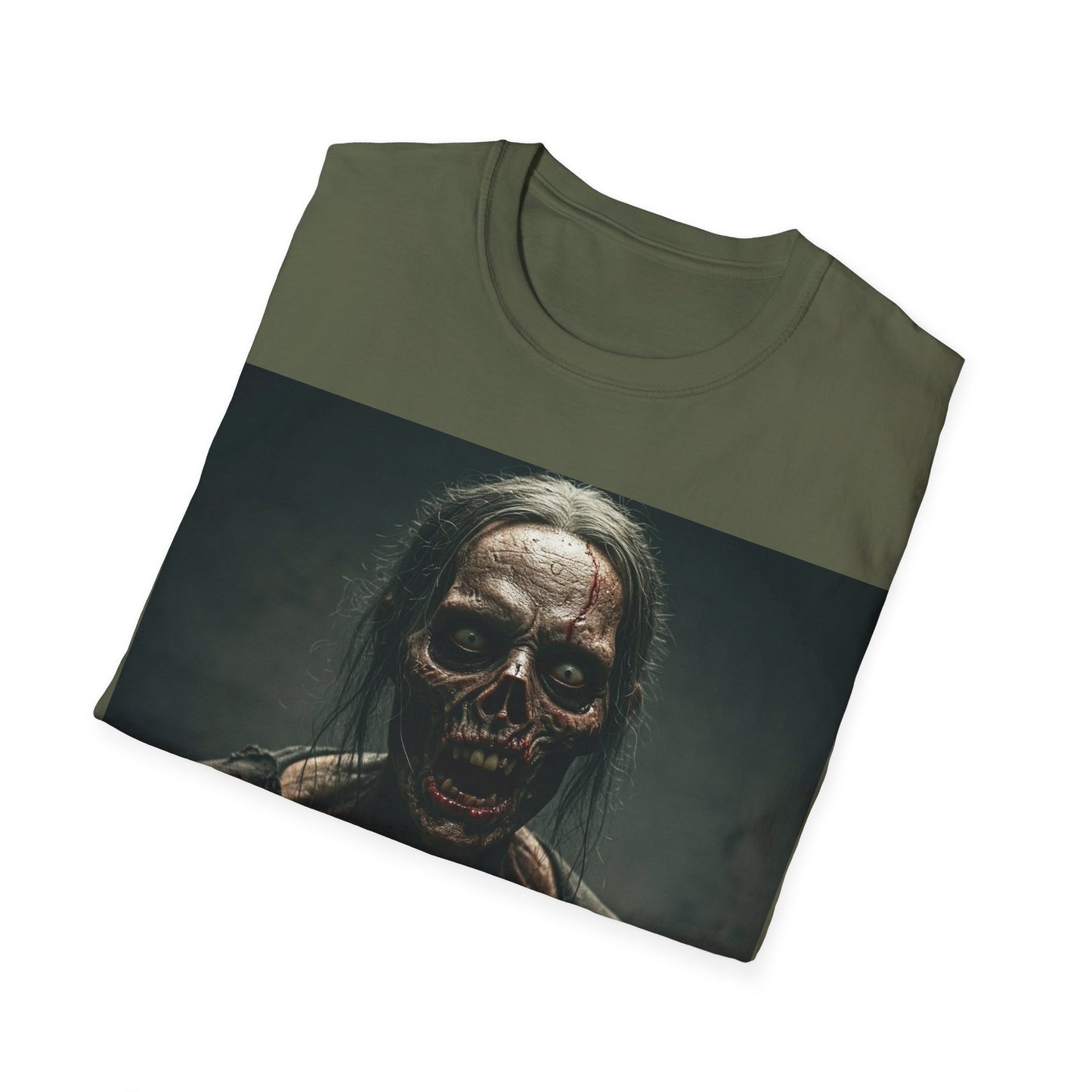 UK - Spooky Cat Lady Apocalyptic Portrait Tee, bold, decaying zombie graphic