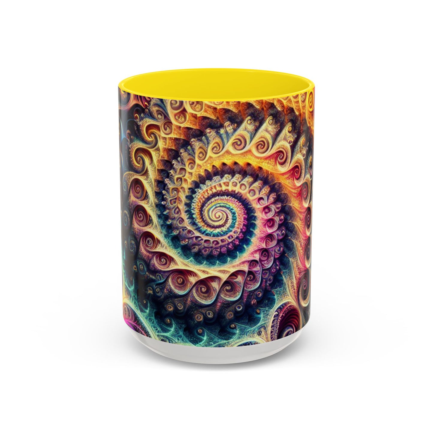 Colorful Swirl Accent Coffee Mug - Unique Spiral Design for Art Lovers