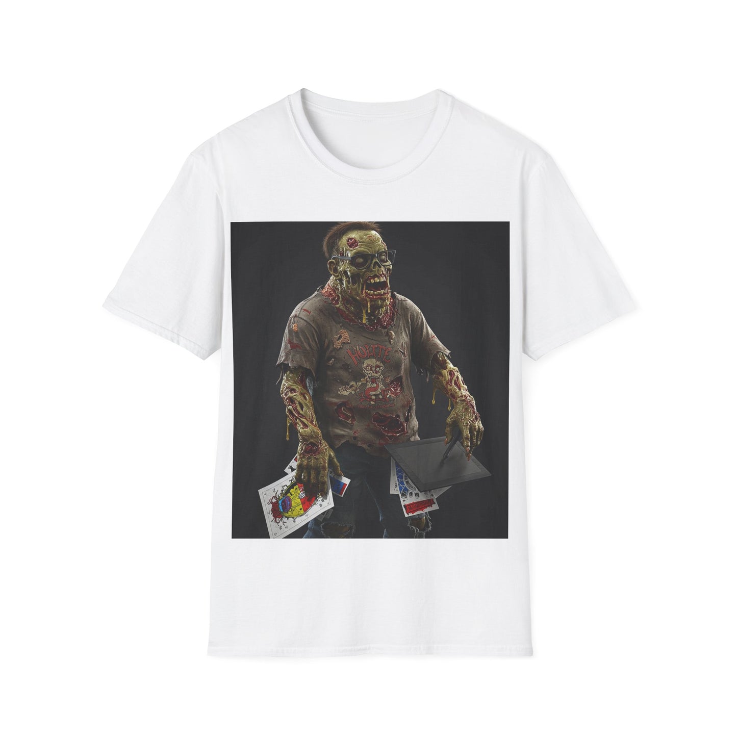 UK - Zombie Graphic Unisex Softstyle T-Shirt - Perfect for Halloween and Casual Wear