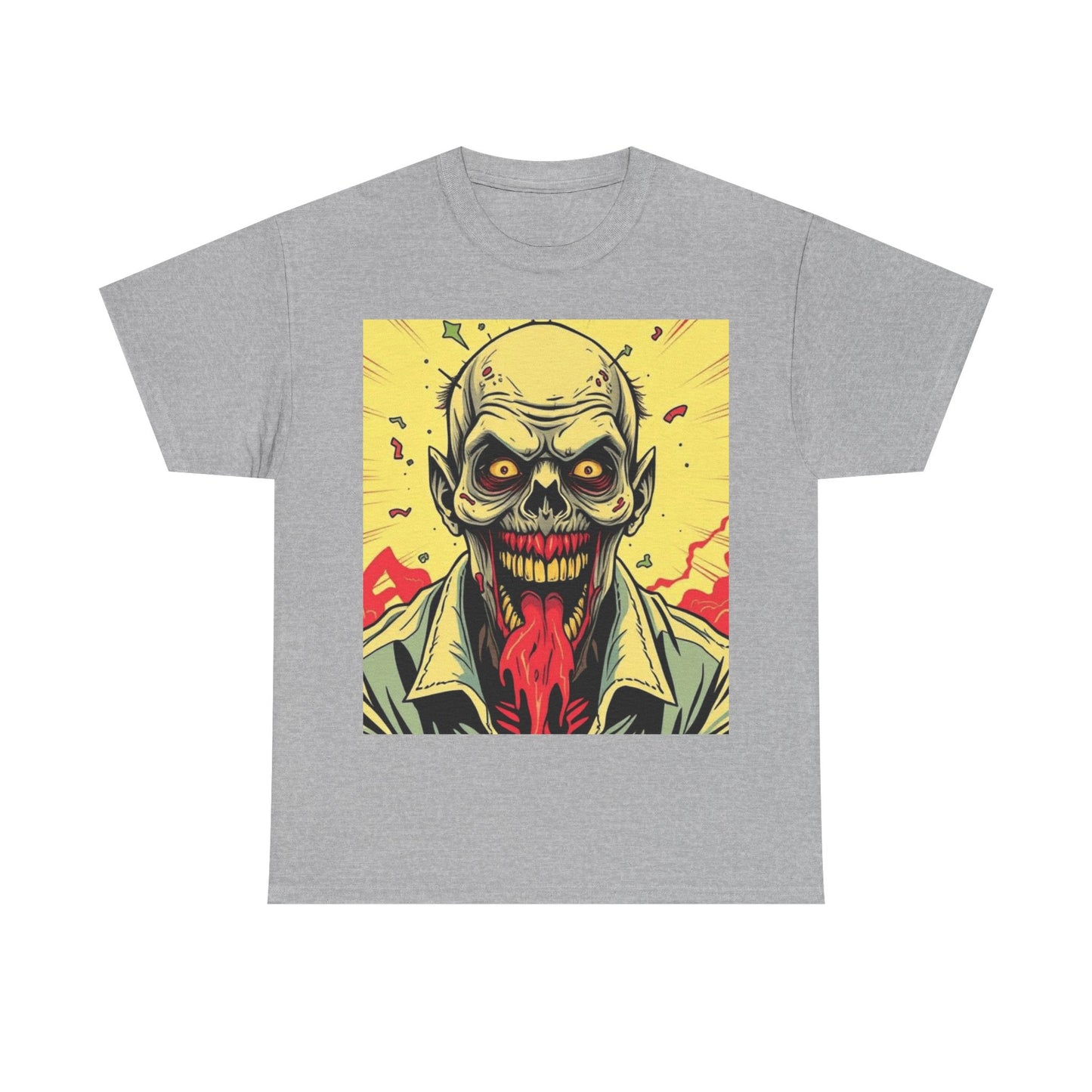 UK - Zombie Graphic Unisex Heavy Cotton Tee - Perfect for Horror Fans & Halloween