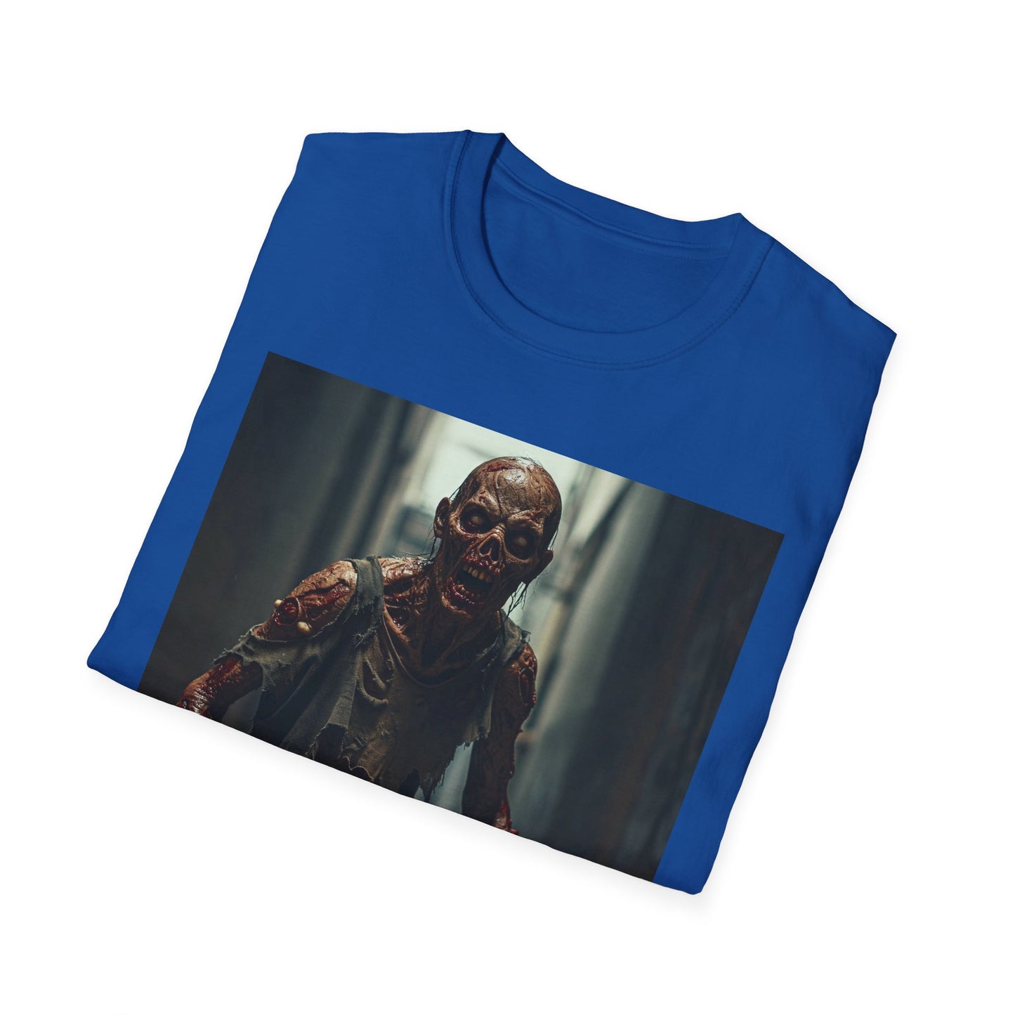 Zombie Graphic Unisex Softstyle T-Shirt - Perfect for Halloween & Horror Fans