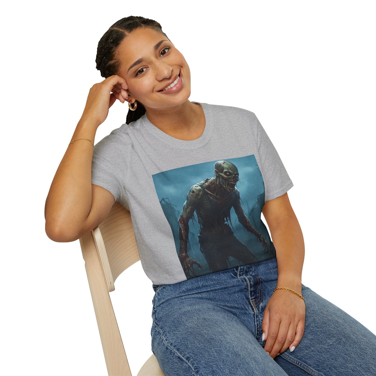 Unisex Horror Graphic T-Shirt - Zombie Design for Halloween & Horror Fans