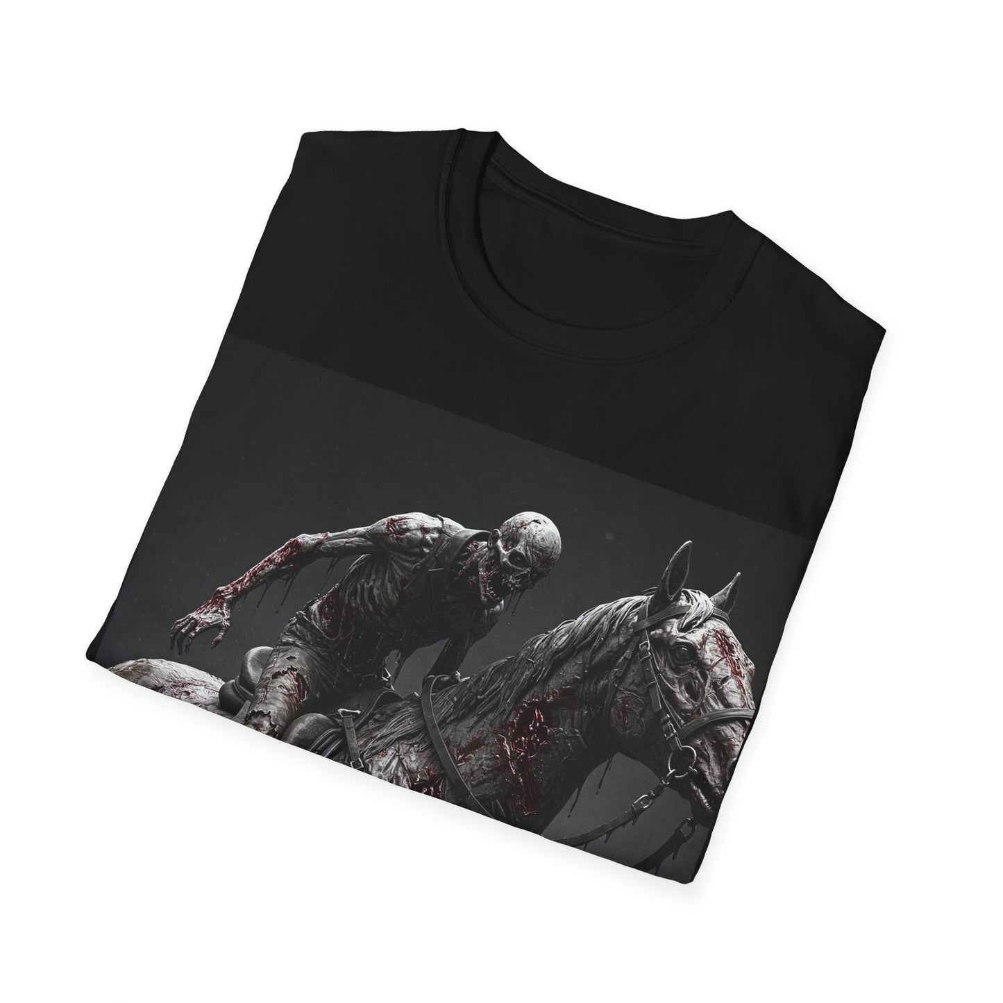 UK - Zombie Horse Apocalyptic Portrait Tee, bold, decaying zombie graphic