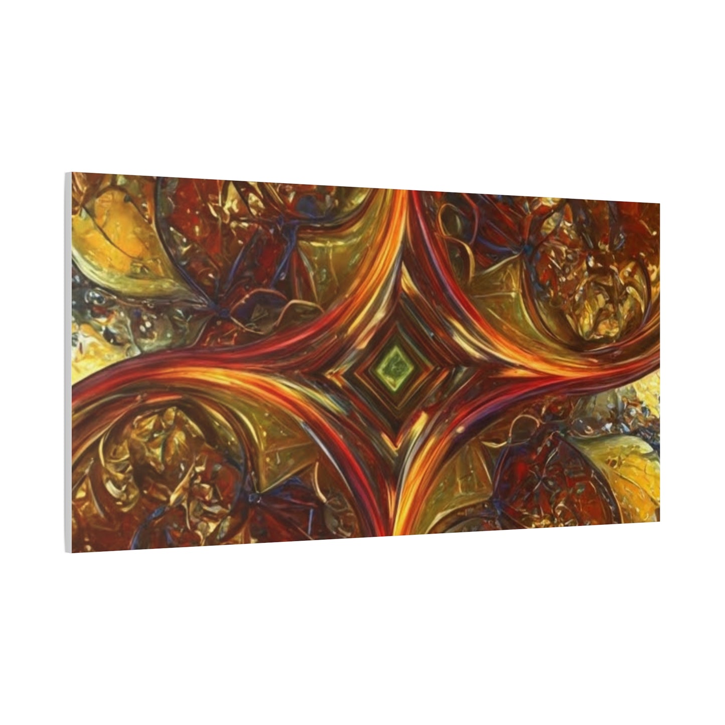 Abstract Art Matte Canvas Wall Decor - Vibrant Fractal Design, Colorful Home Accent