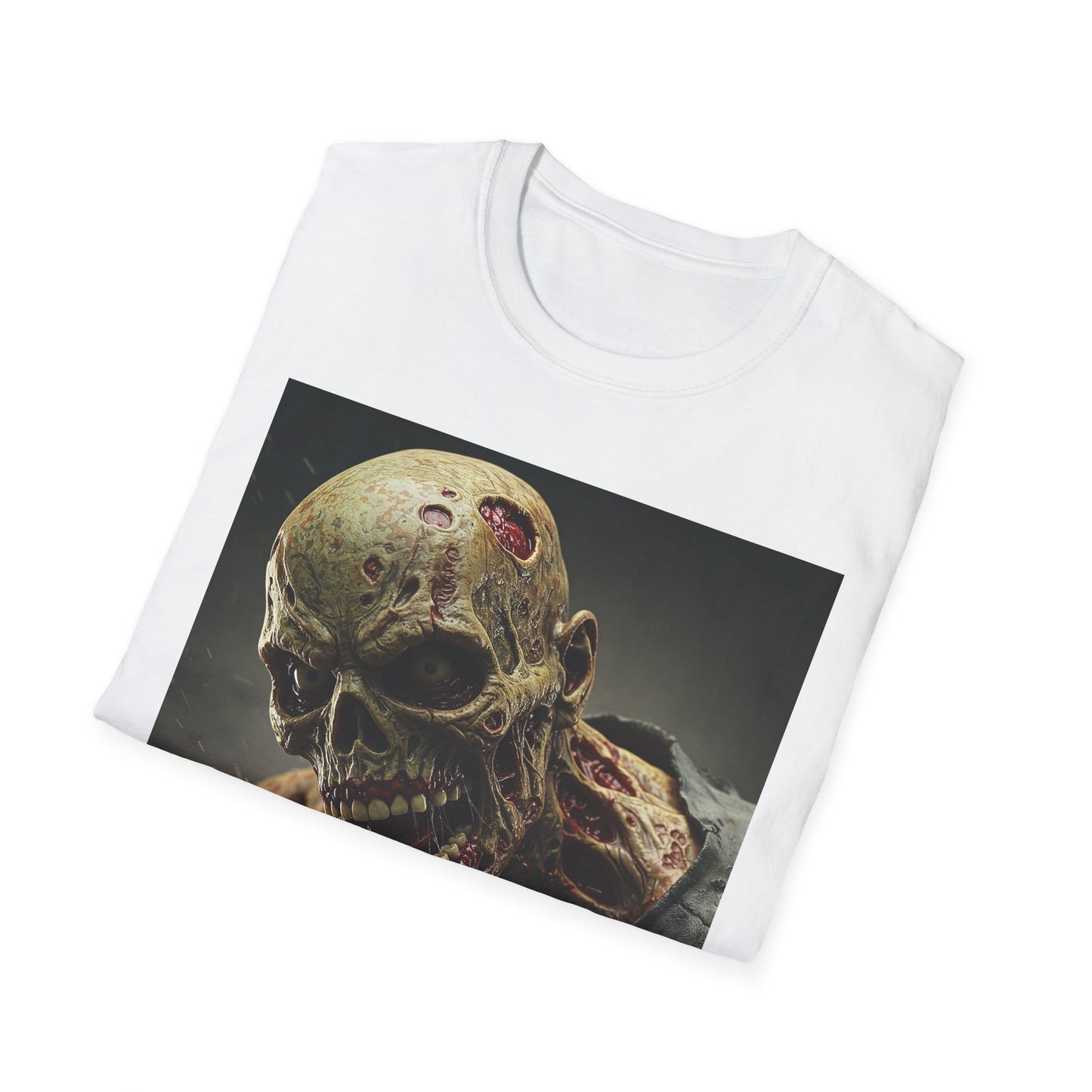 Zombie Skull Unisex Softstyle T-Shirt - Spooky Halloween Tee