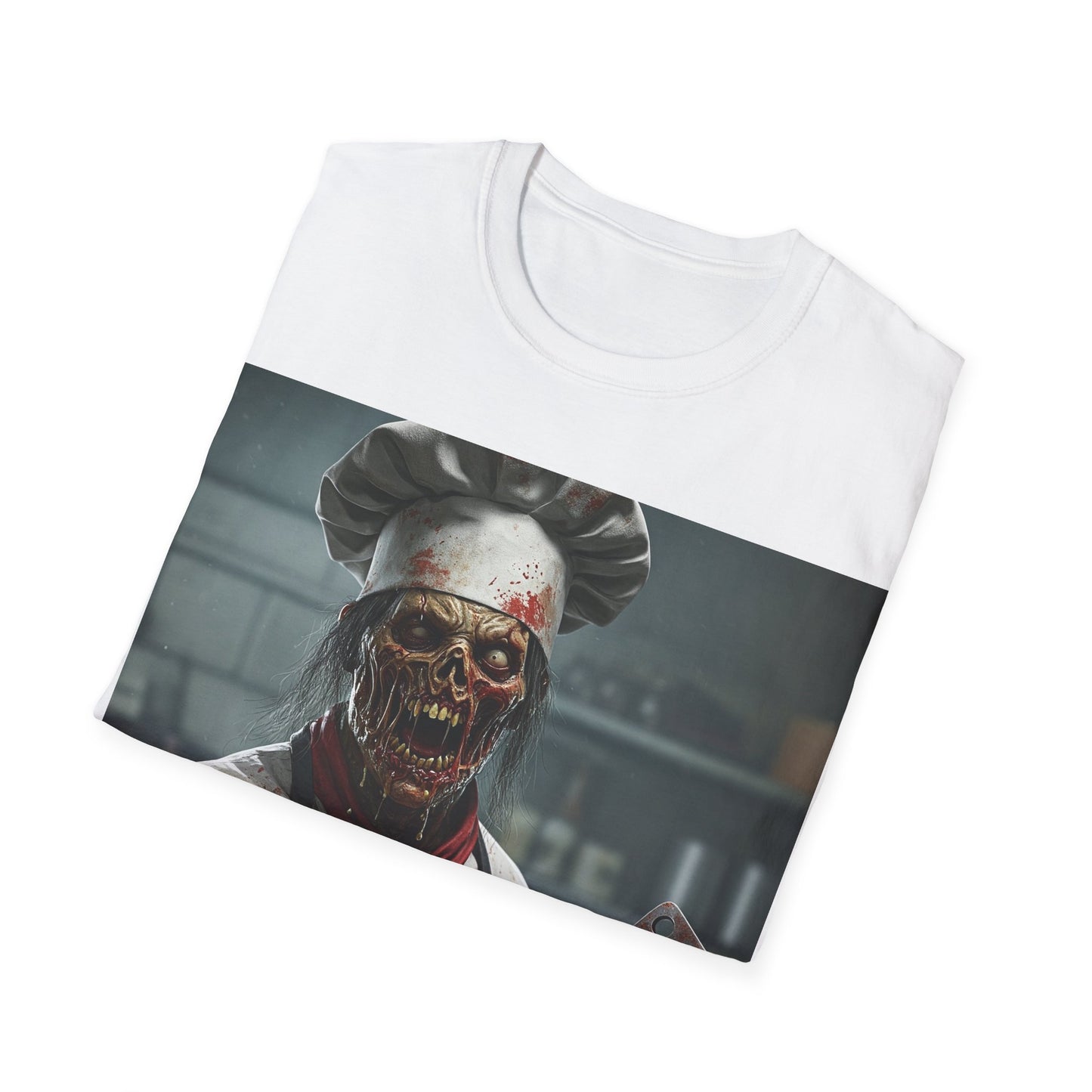 UK - Spooky Chef Apocalyptic Portrait Tee, bold, decaying zombie graphic