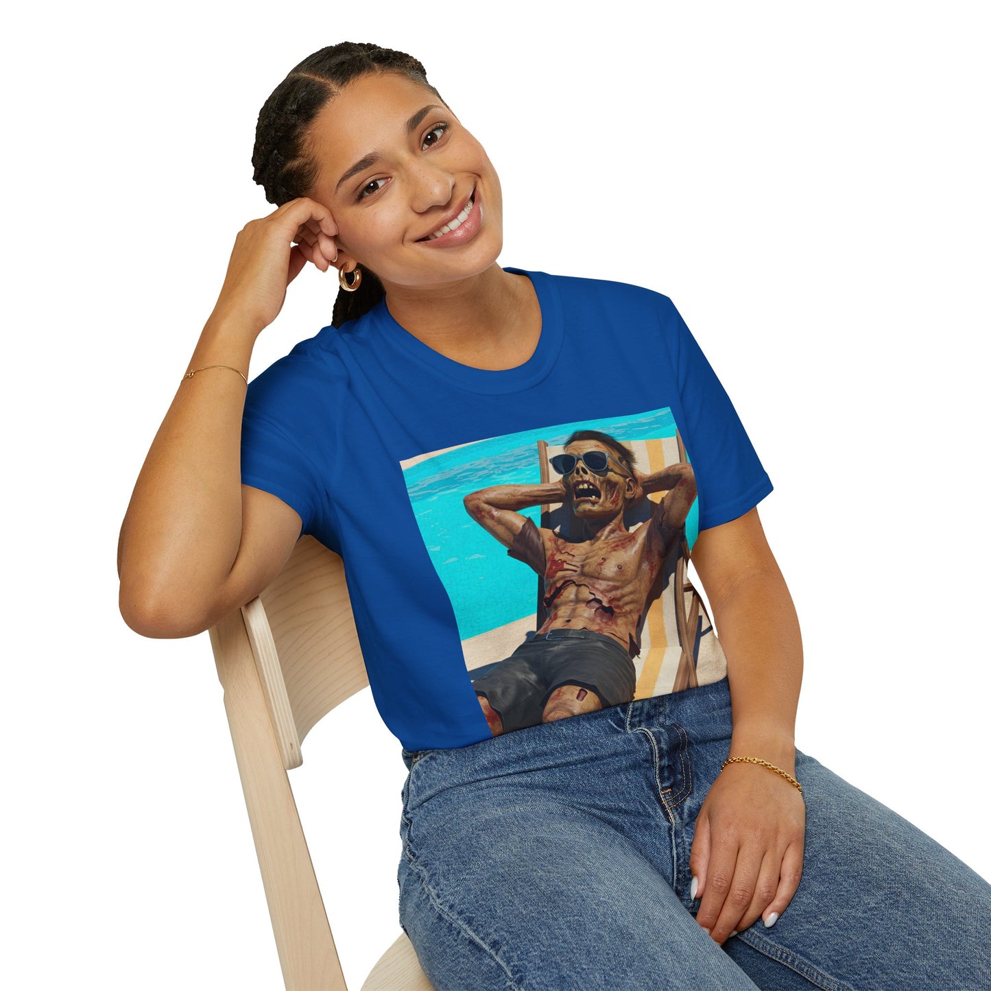 Zombie Relaxation Unisex Softstyle T-Shirt - Perfect for Halloween and Casual Outings