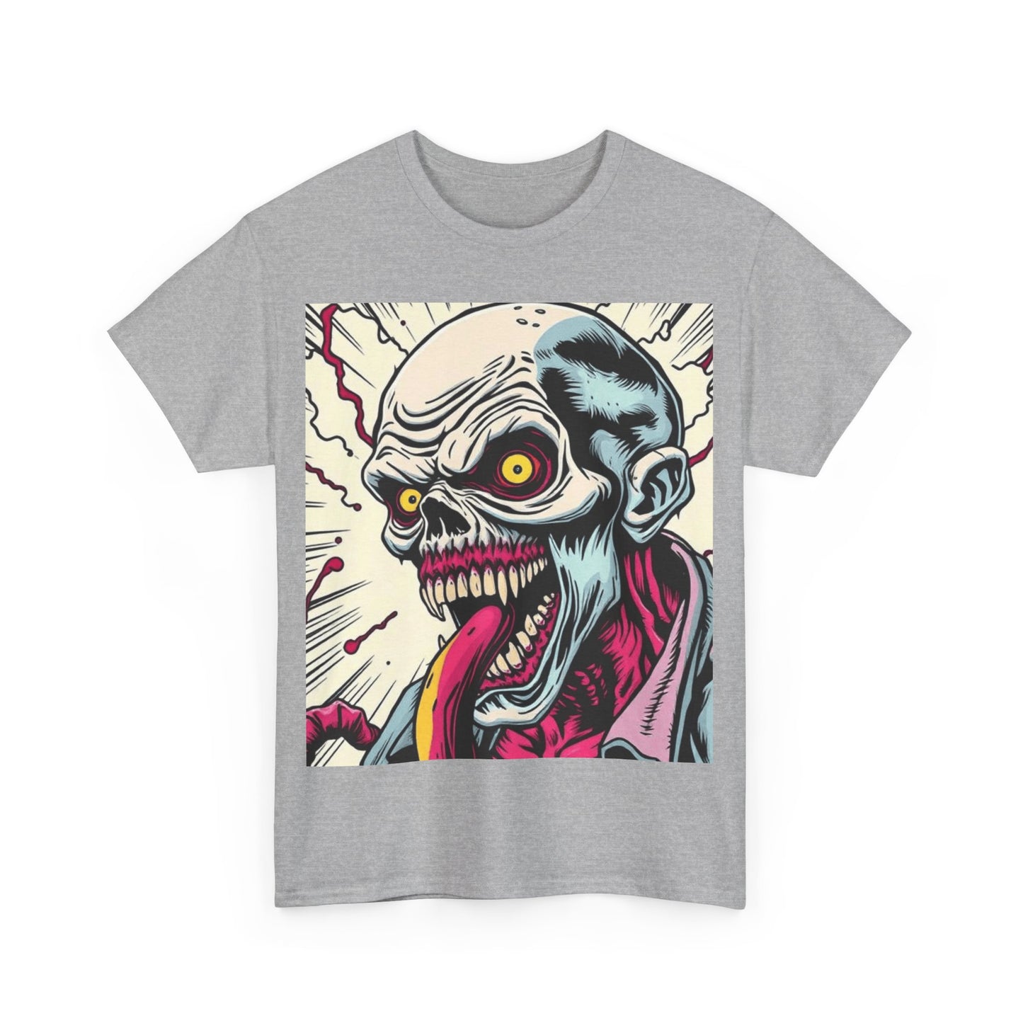 UK - Zombie Graphic Tee - Unisex Heavy Cotton T-Shirt for Halloween and Horror Fans