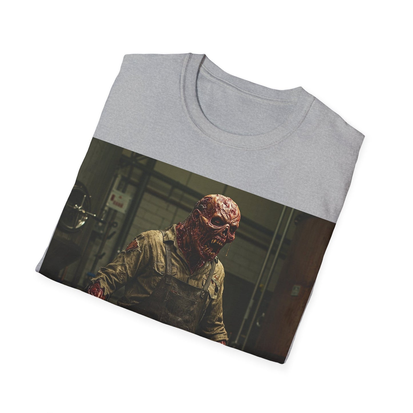 UK - Horror-Themed Unisex Softstyle T-Shirt with Monster Graphic