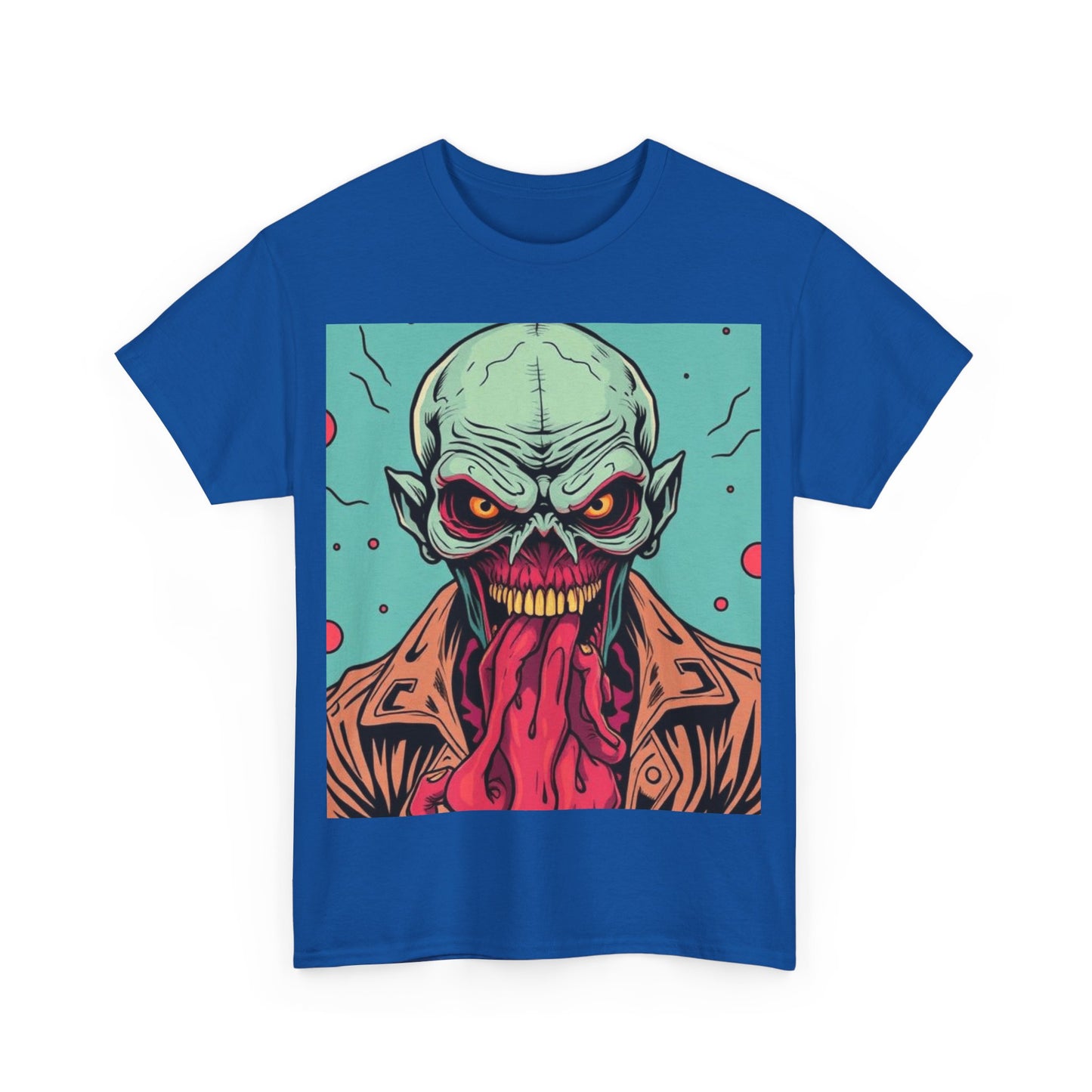 UK - Unisex Heavy Cotton Tee - Retro Zombie Graphic Tee