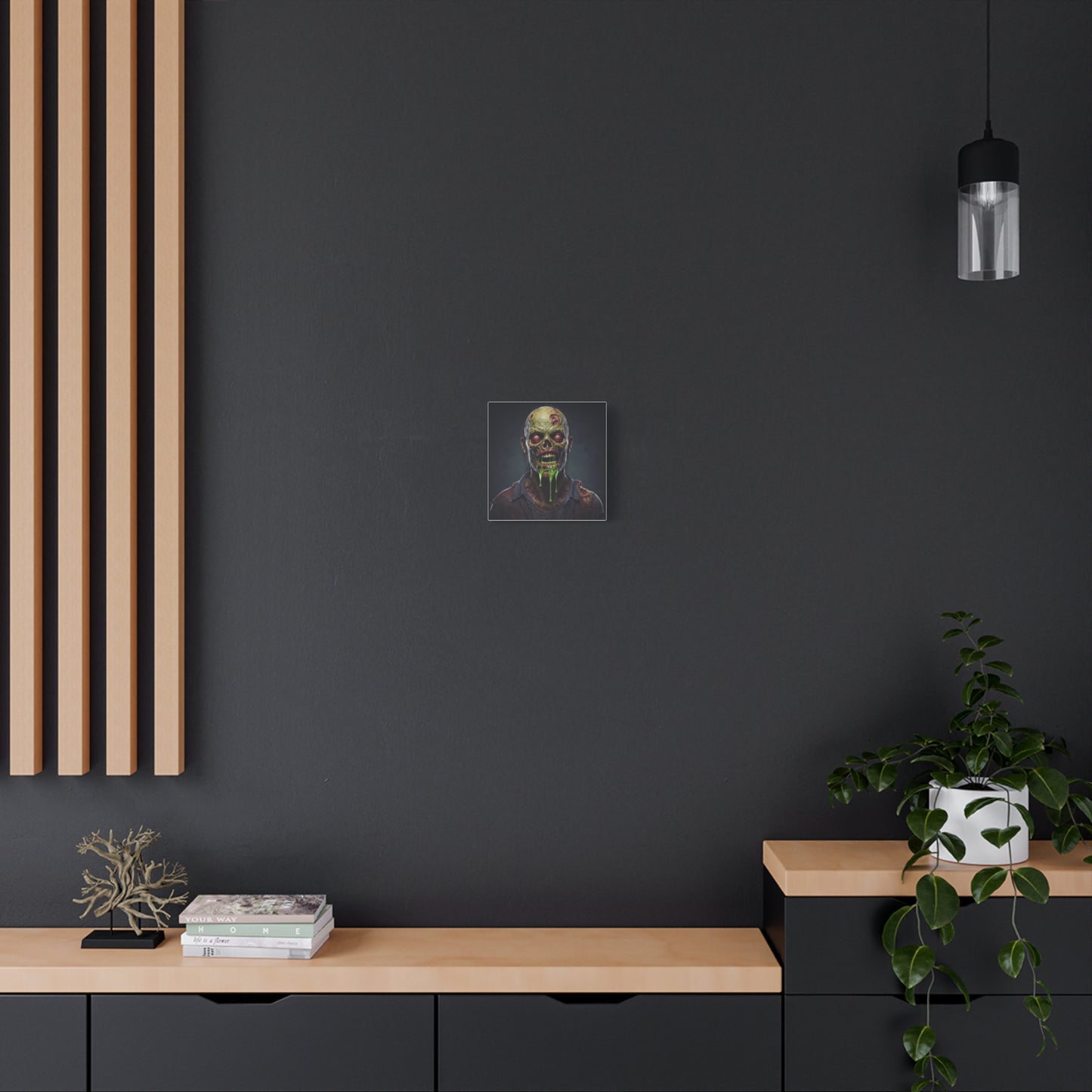 Zombie Art Canvas Wall Decoration - Spooky Halloween Home Decor