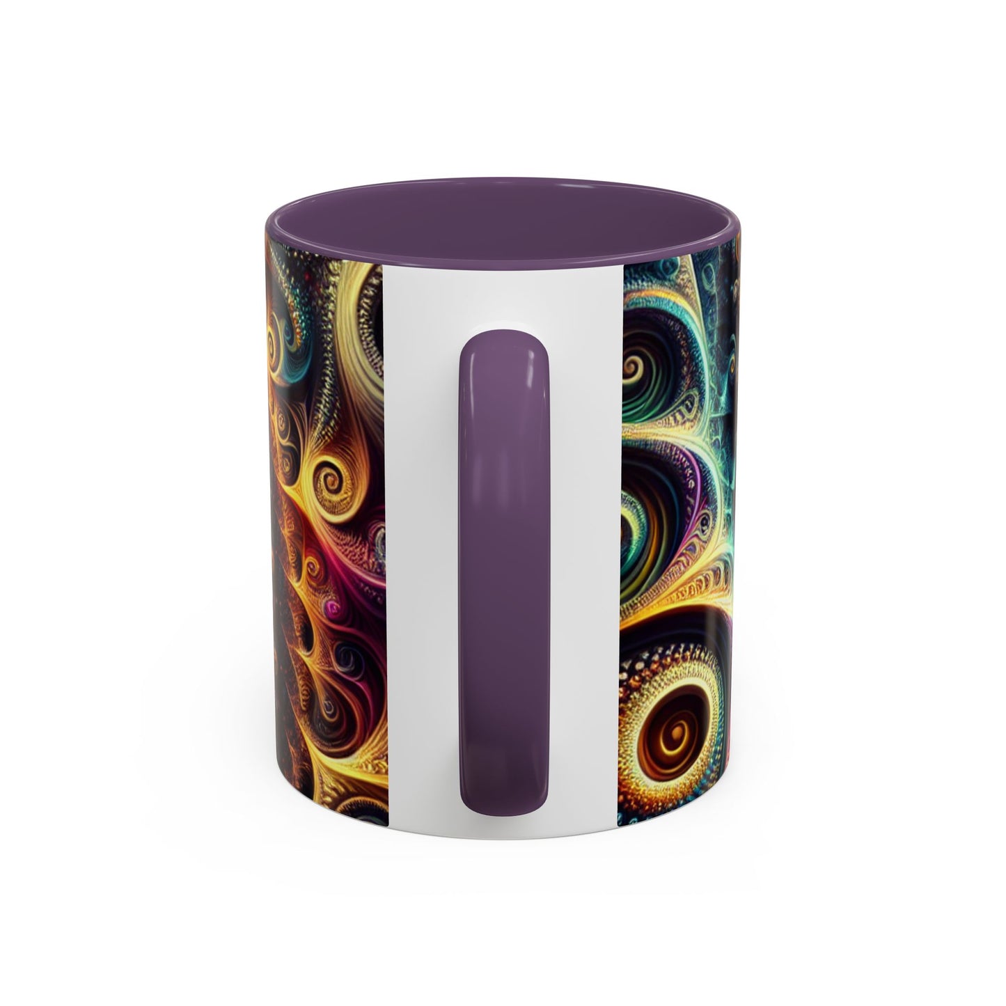 Colorful Swirl Accent Coffee Mug - Unique Spiral Design for Art Lovers