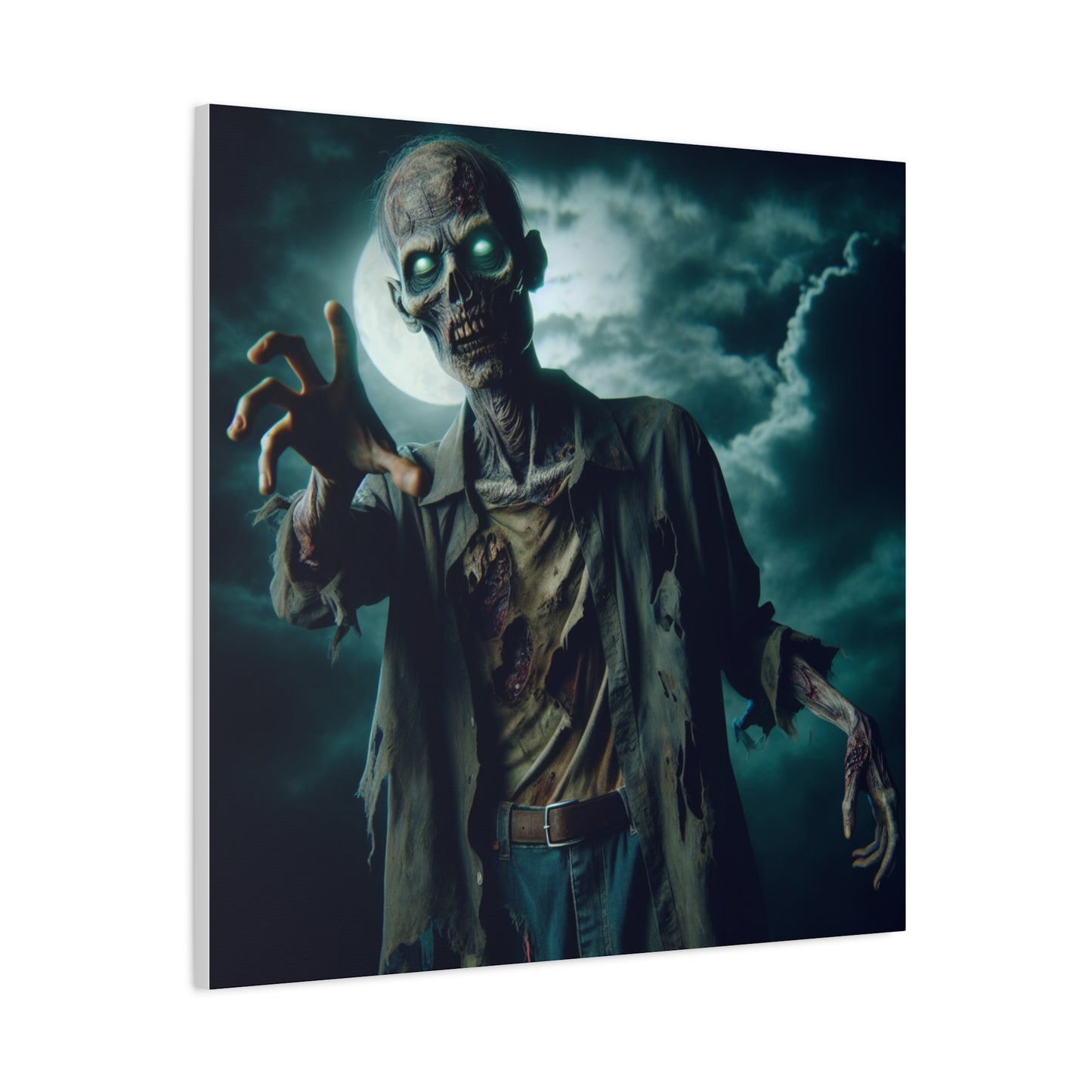 Zombie Art Matte Canvas Wall Decor - Spooky Halloween Home Decoration
