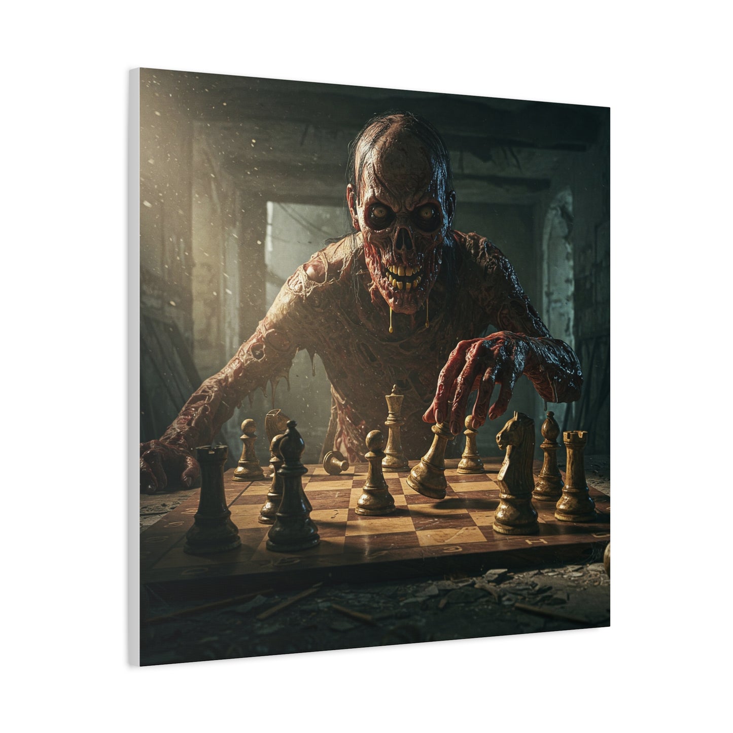Zombie Chess Matte Canvas Wall Art for Horror Lovers