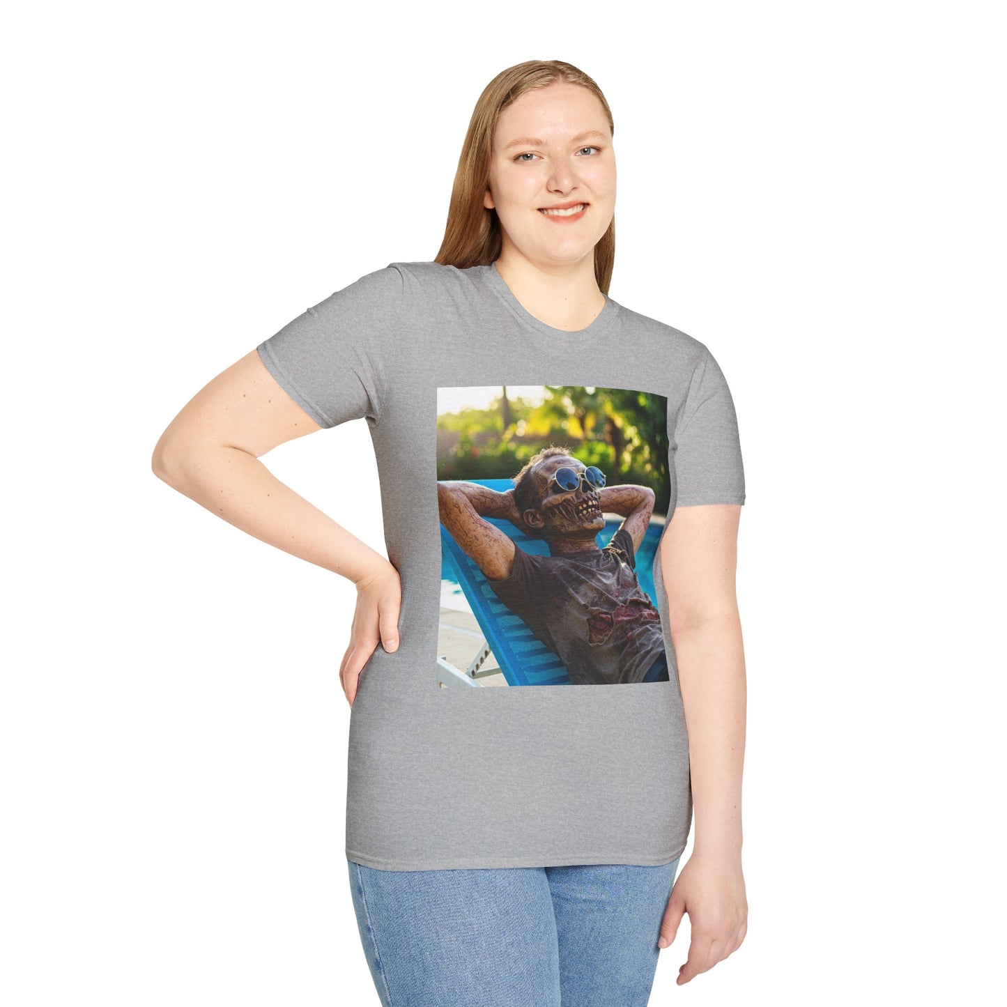 Chillin' Zombie Unisex Softstyle T-Shirt | Halloween Apparel