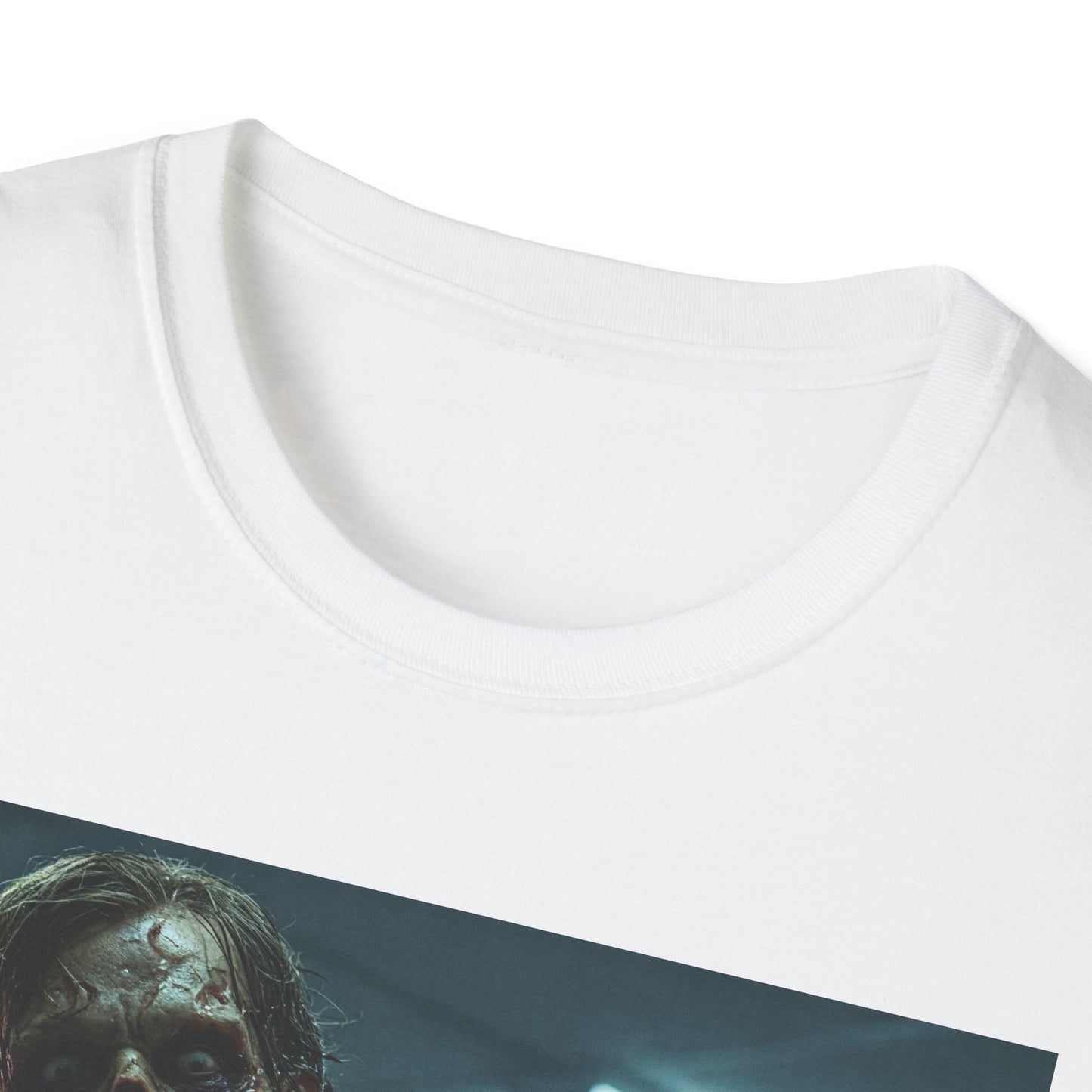 Zombie Horror Unisex Softstyle T-Shirt - Spooky Graphic Tee for Halloween and Horror Lovers