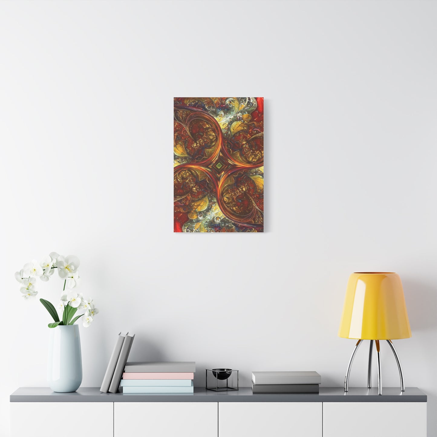 Abstract Art Matte Canvas Wall Decor - Vibrant Fractal Design, Colorful Home Accent