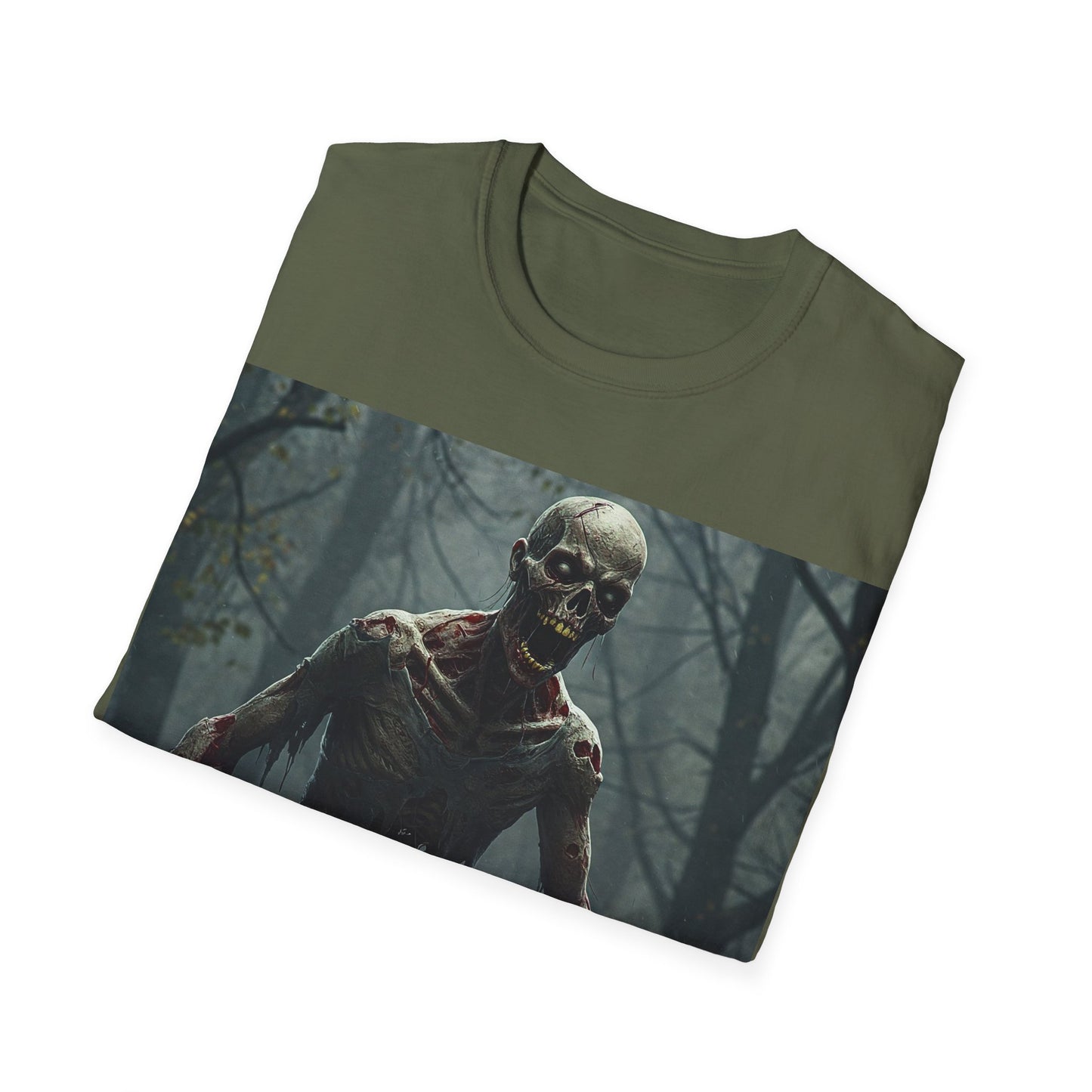 UK - Creepy Zombie Apocalyptic Portrait Tee, bold, decaying zombie graphic