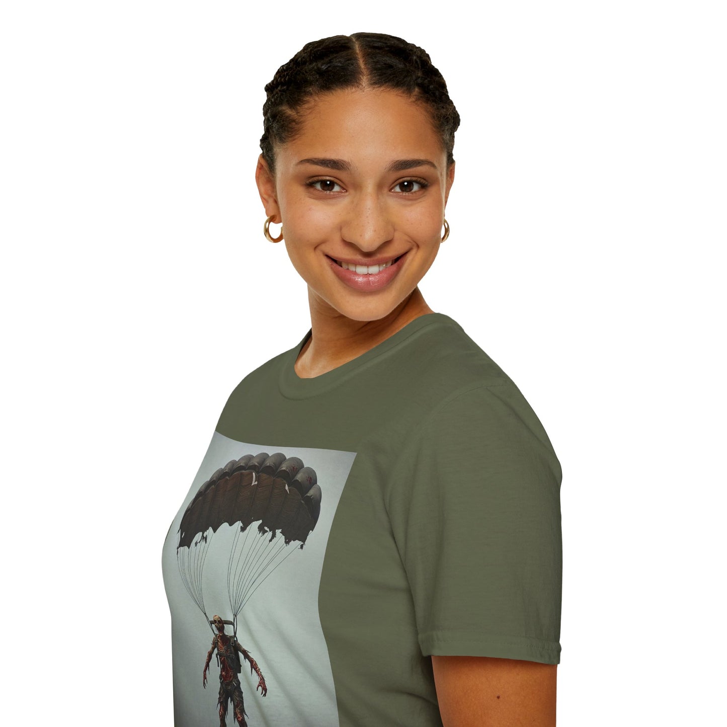 Adventure Awaits Parachuting Hero Unisex Softstyle T-Shirt