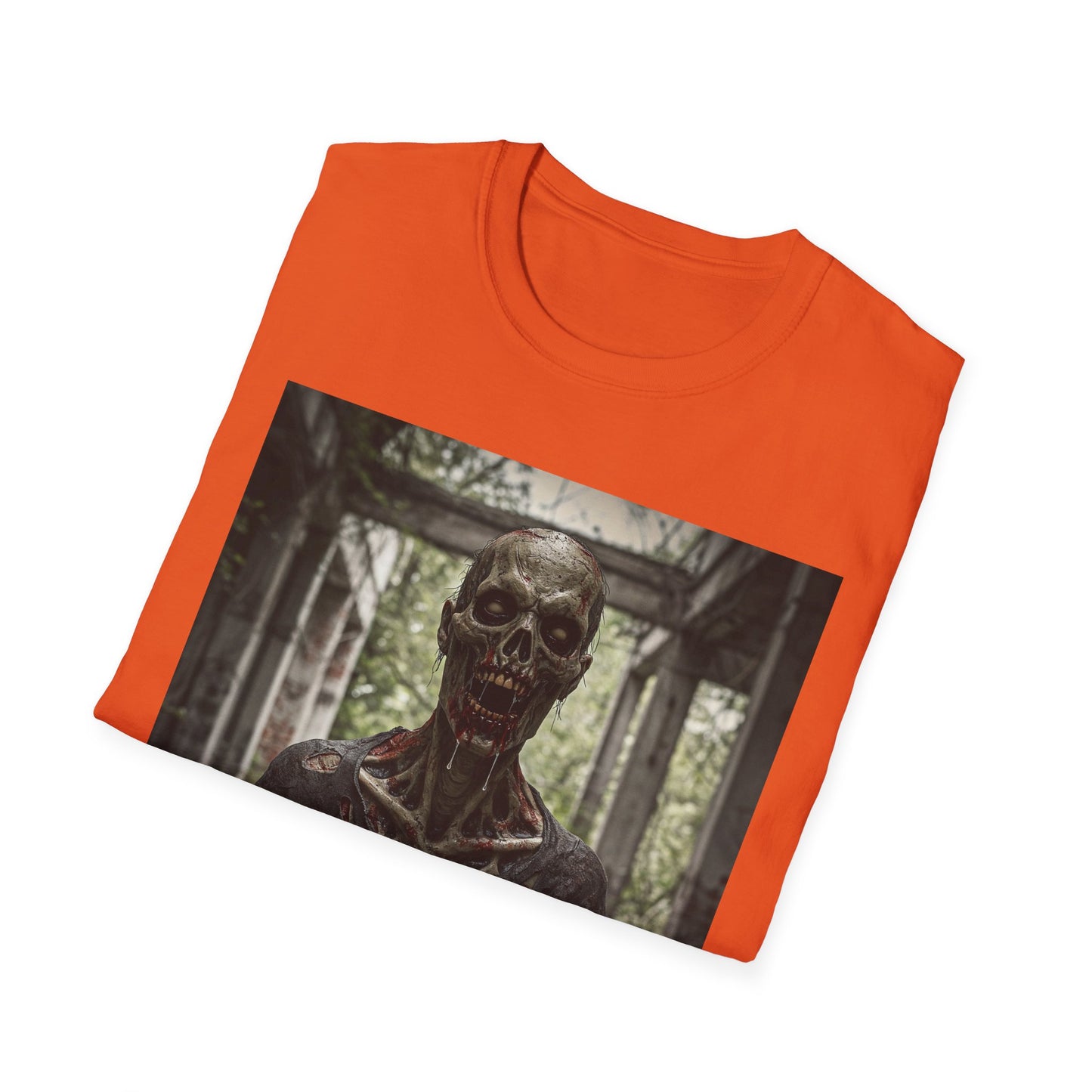 Apocalyptic Portrait Tee, bold, decaying zombie graphic