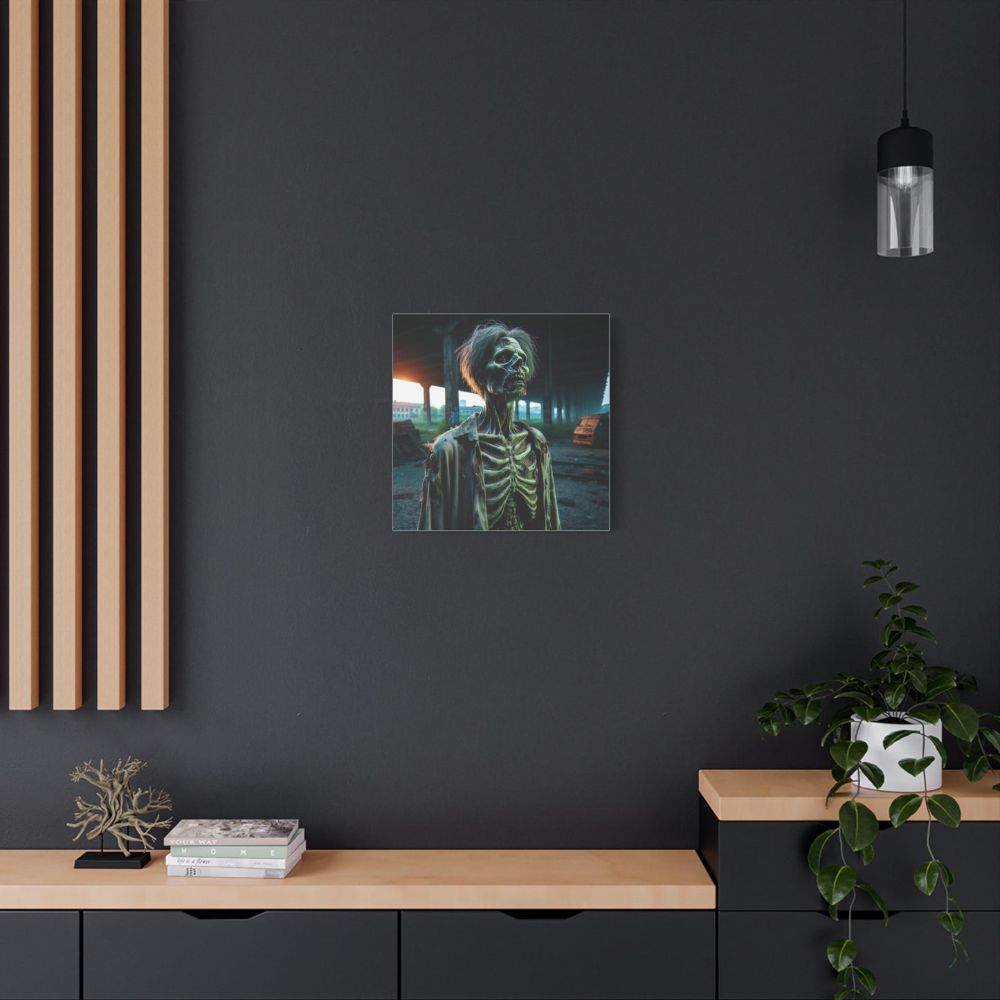 Creepy Skeleton Wall Art | Matte Canvas Decor for Halloween & Gothic Lovers