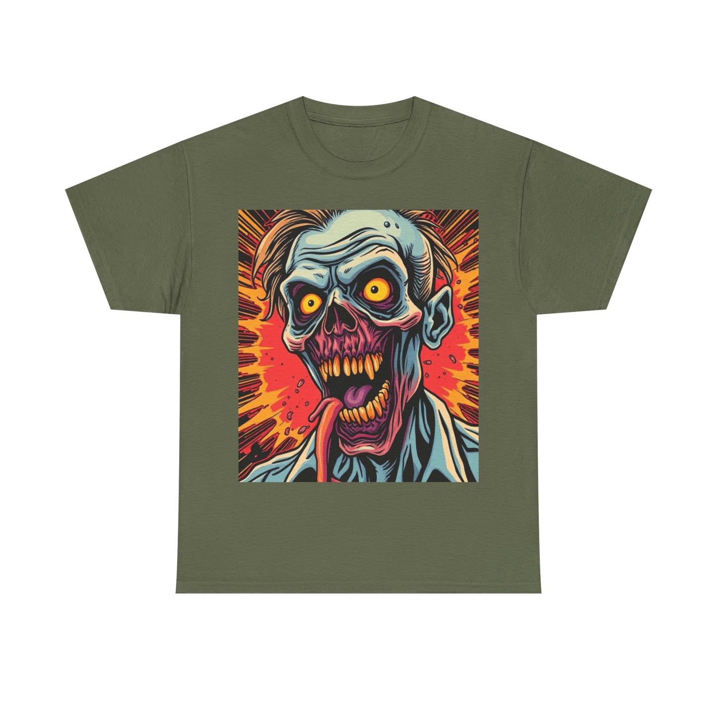 UK - Zombie Graphic Unisex Heavy Cotton Tee | Perfect for Halloween and Casual Wear