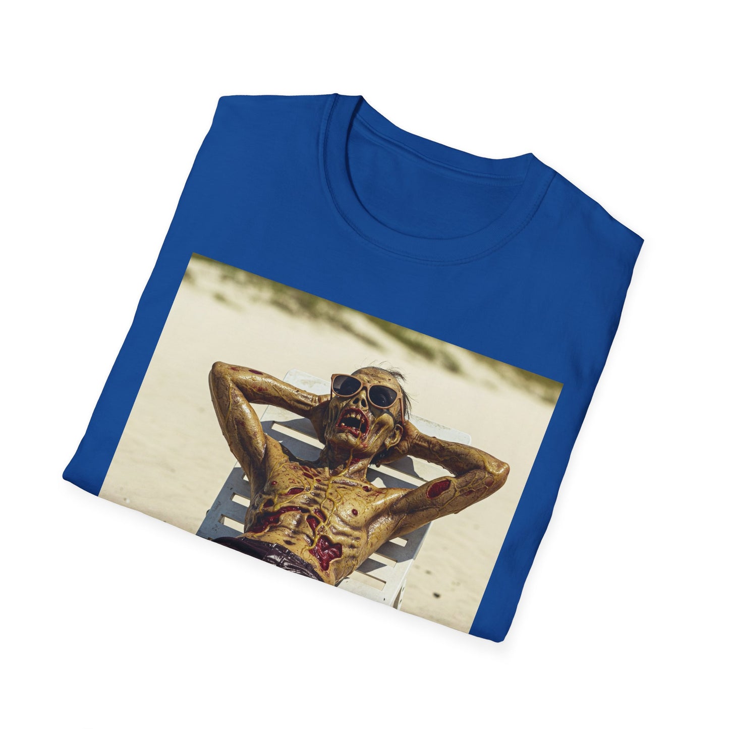 Chillin' Skeleton Unisex Softstyle T-Shirt - Perfect for Halloween & Casual Wear