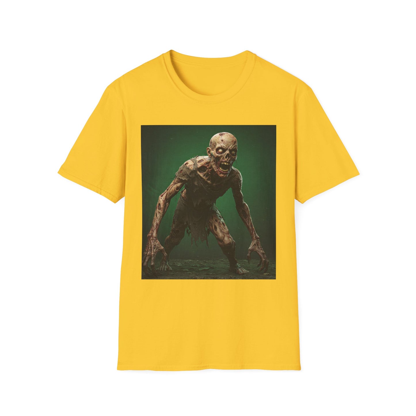 Zombie Graphic Unisex Softstyle T-Shirt - Perfect for Halloween and Horror Fans