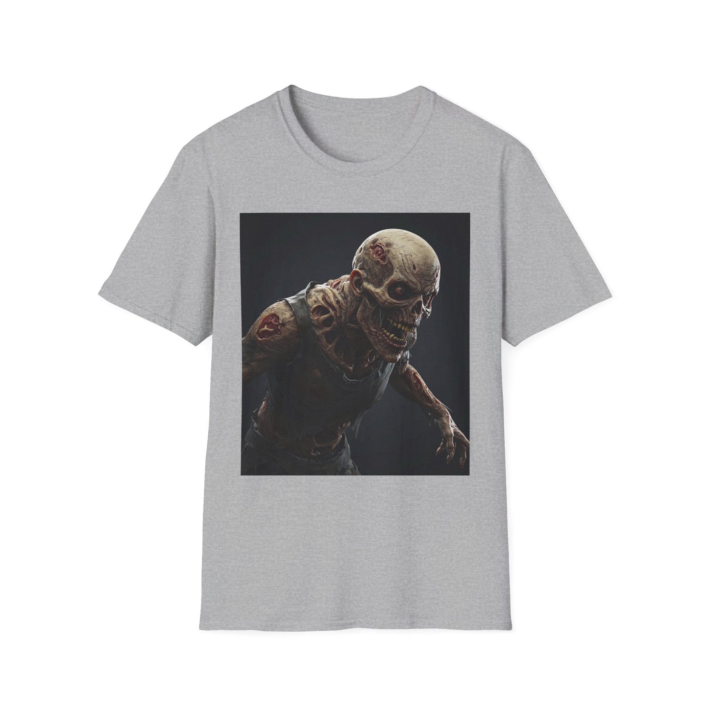 Creepy Skeleton Graphic Unisex Softstyle T-Shirt - Perfect for Halloween & Horror Fans