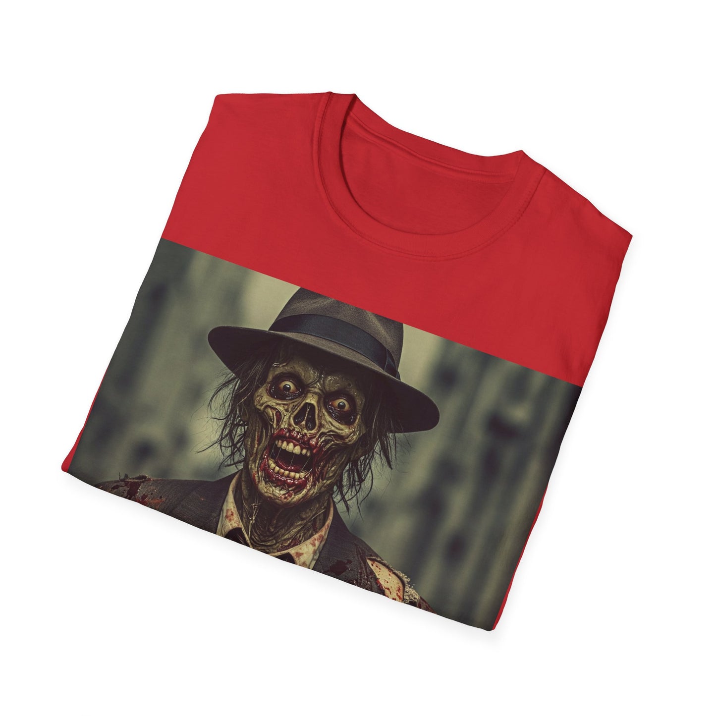 UK - Skeleton News Reporter Unisex Softstyle T-Shirt - Spooky Halloween Vibe