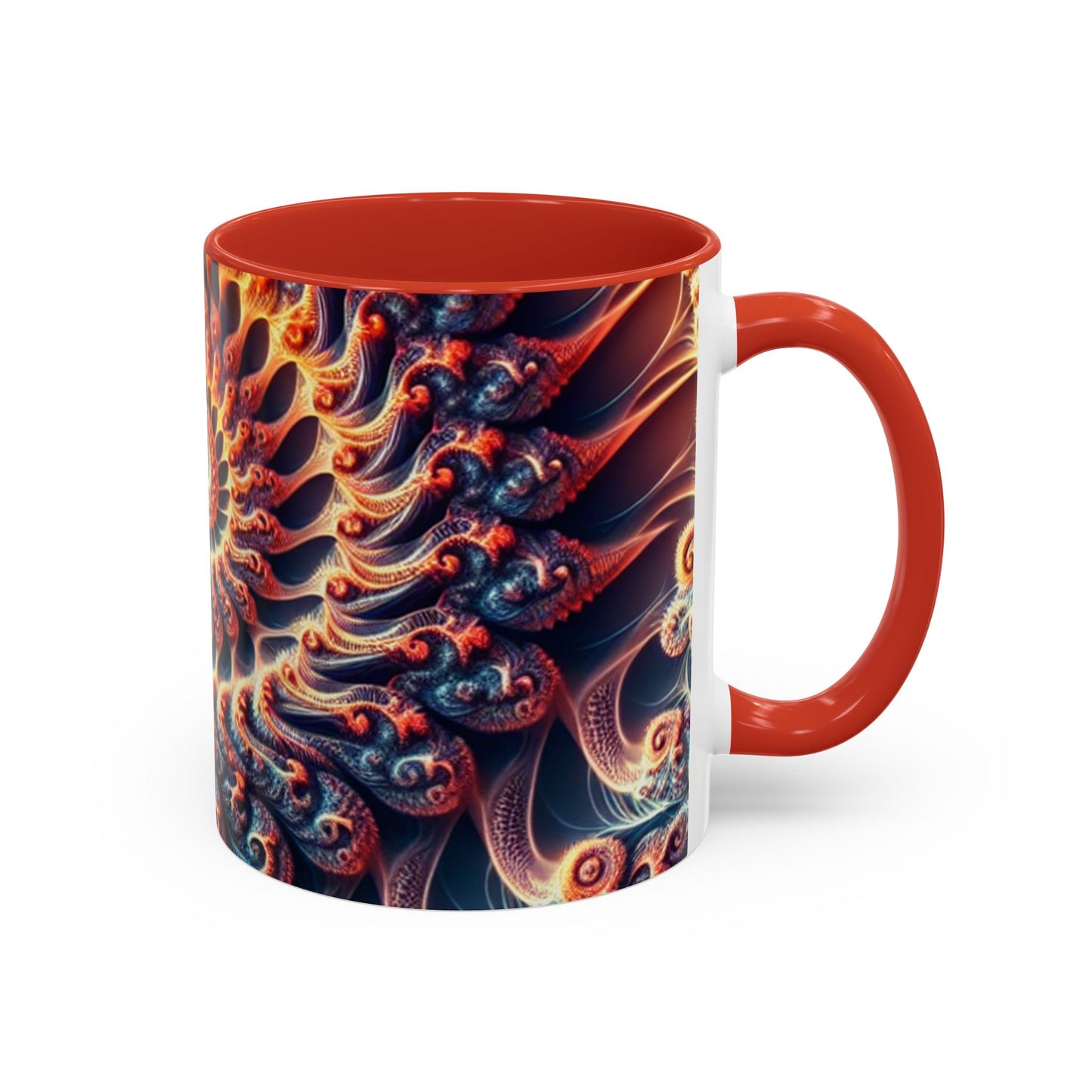 UK - Fractal Art Accent Coffee Mug - Vibrant Design for Home or Office