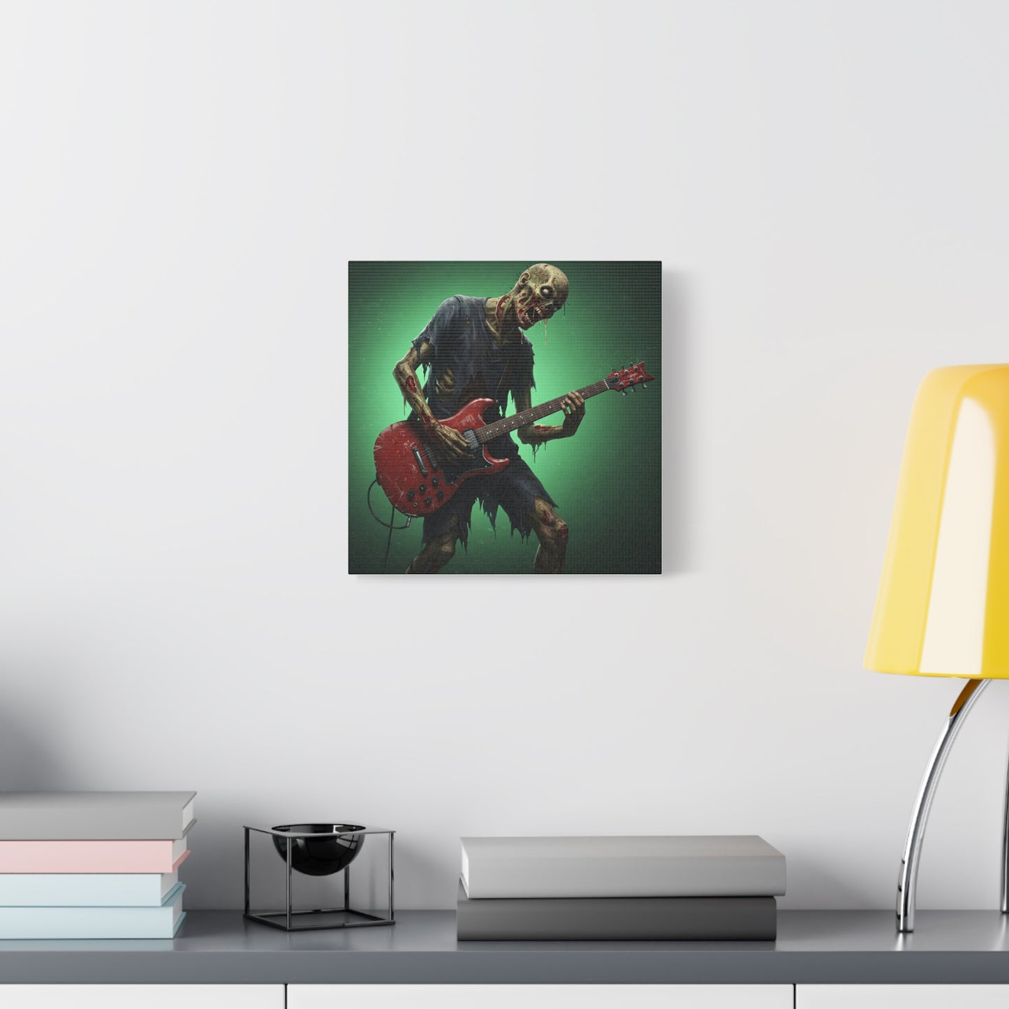 Zombie Rocker Canvas Wall Art - Edgy Decor for Music Lovers