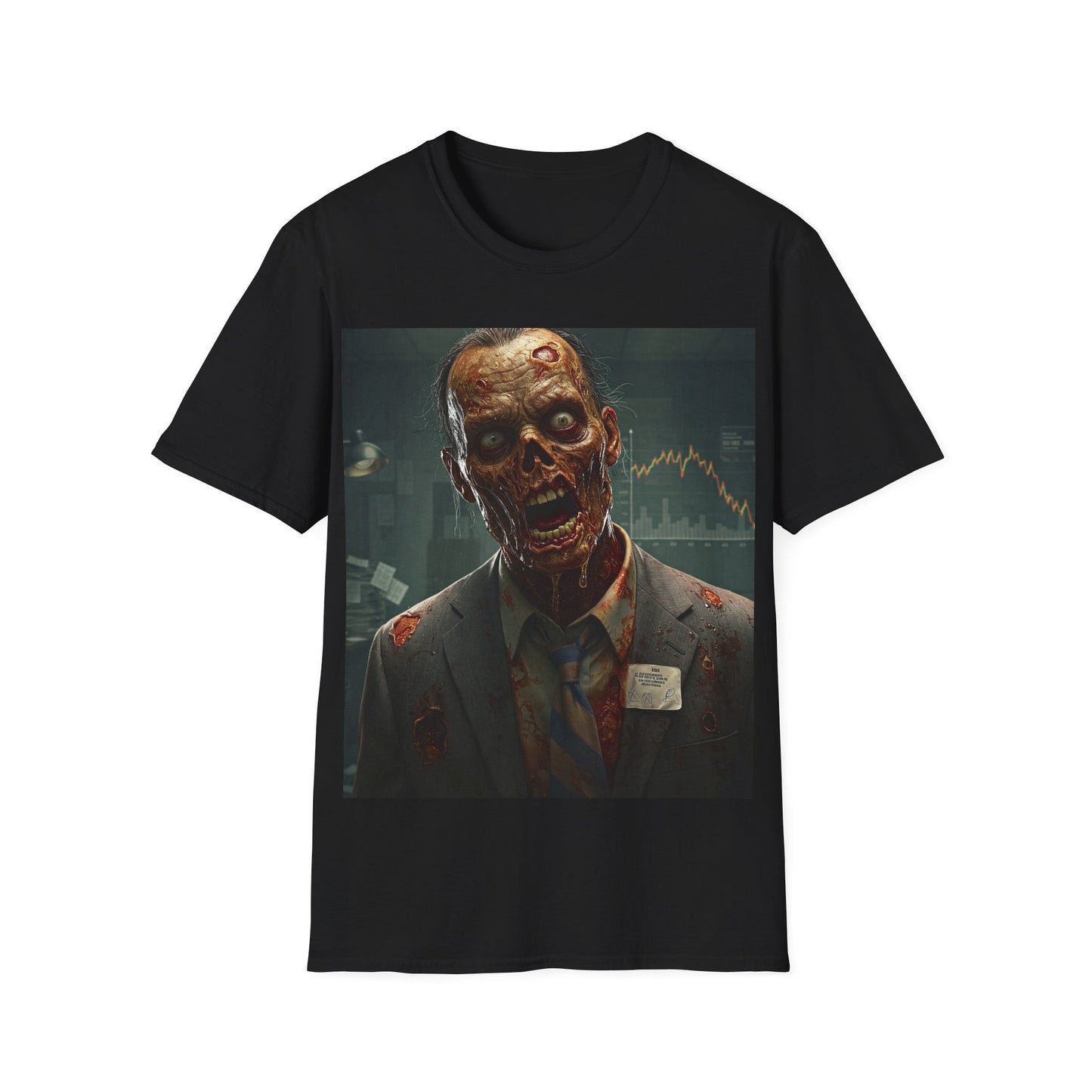 UK - Zombie Businessman Unisex Softstyle T-Shirt | Spooky Halloween Apparel