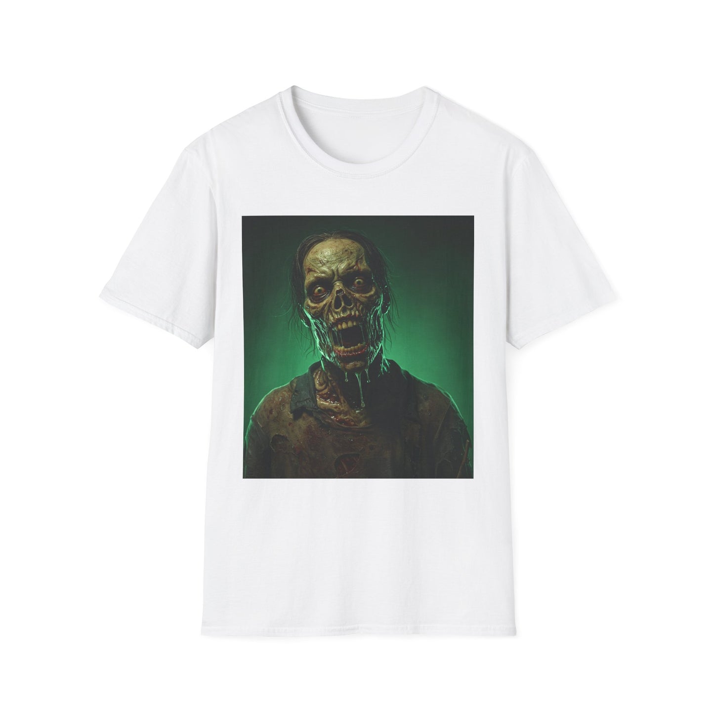 Apocalyptic Portrait Tee, bold, decaying zombie graphic