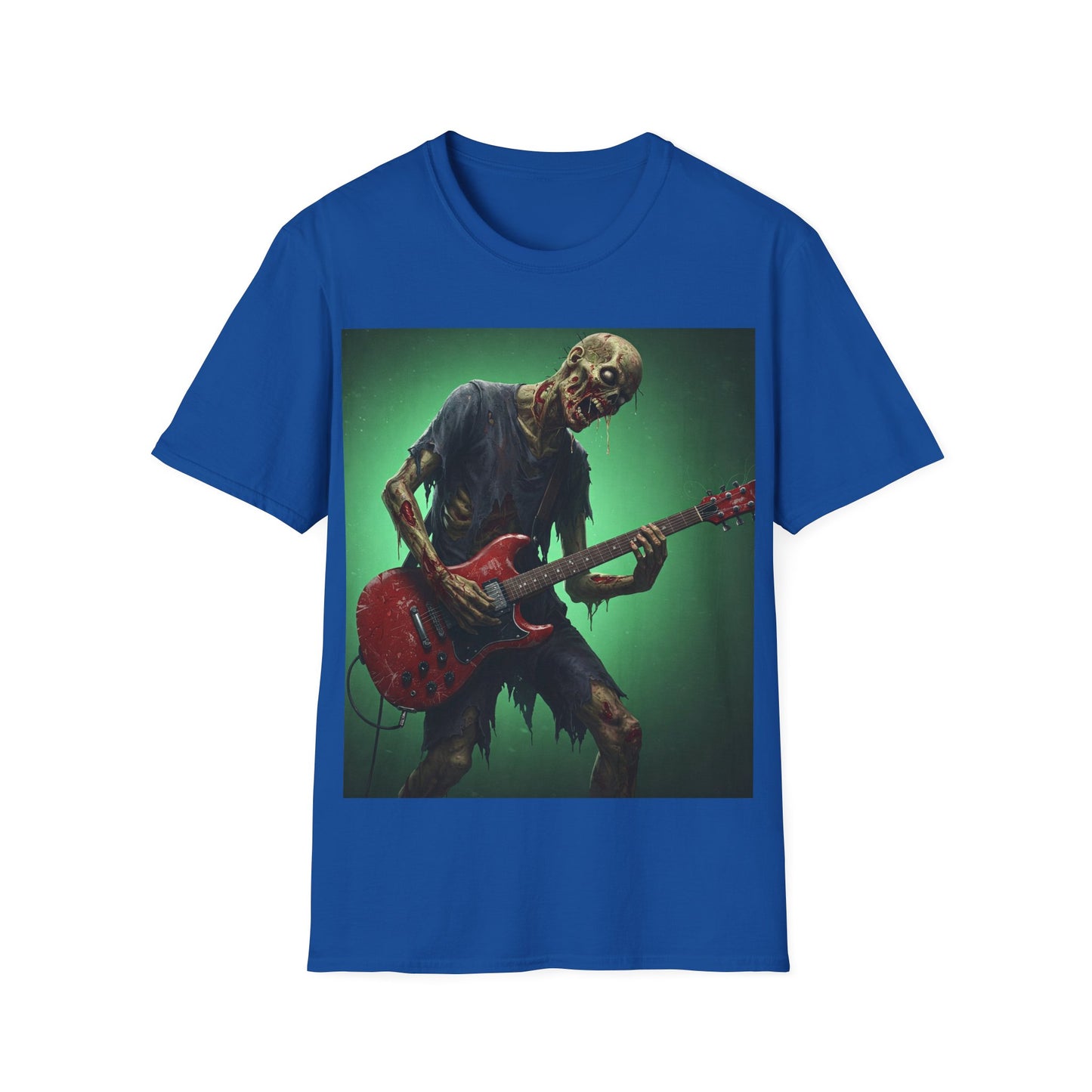 UK - Zombie Rocker Apocalyptic Portrait Tee, bold, decaying zombie graphic