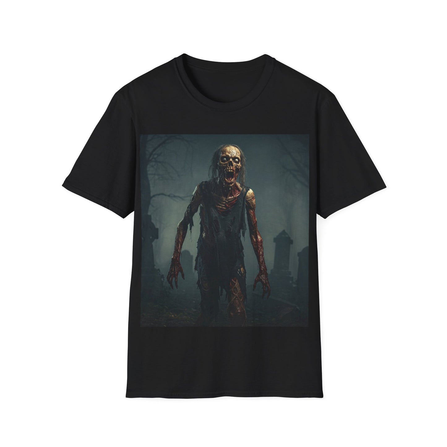 UK - Horror Zombie Graphic Apocalyptic Portrait Tee, bold, decaying zombie graphic