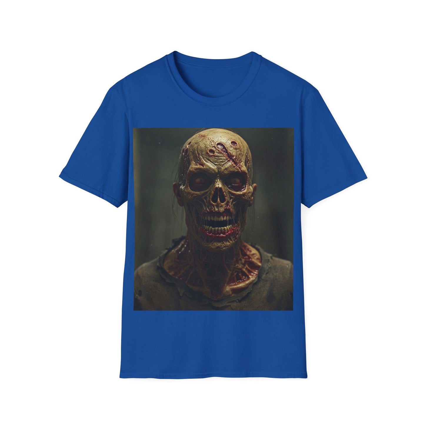 UK - Unisex Softstyle T-Shirt - Creepy Skull Design - Perfect for Halloween or Casual Wear